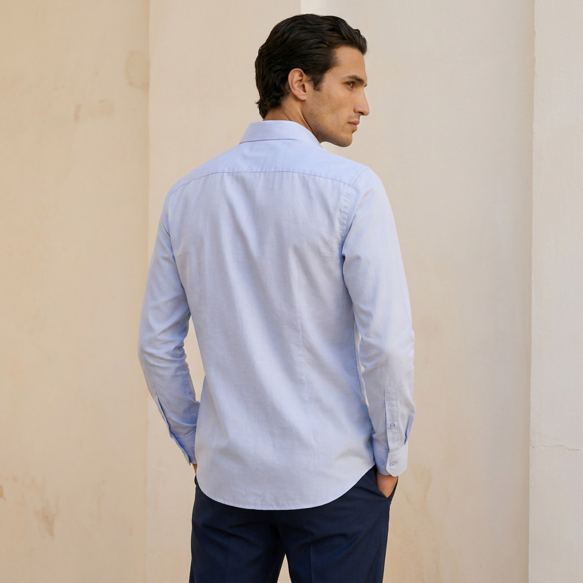 Regular Fit Collared Textured Long Sleeves Shirt-men-clothing-shirts-image-3