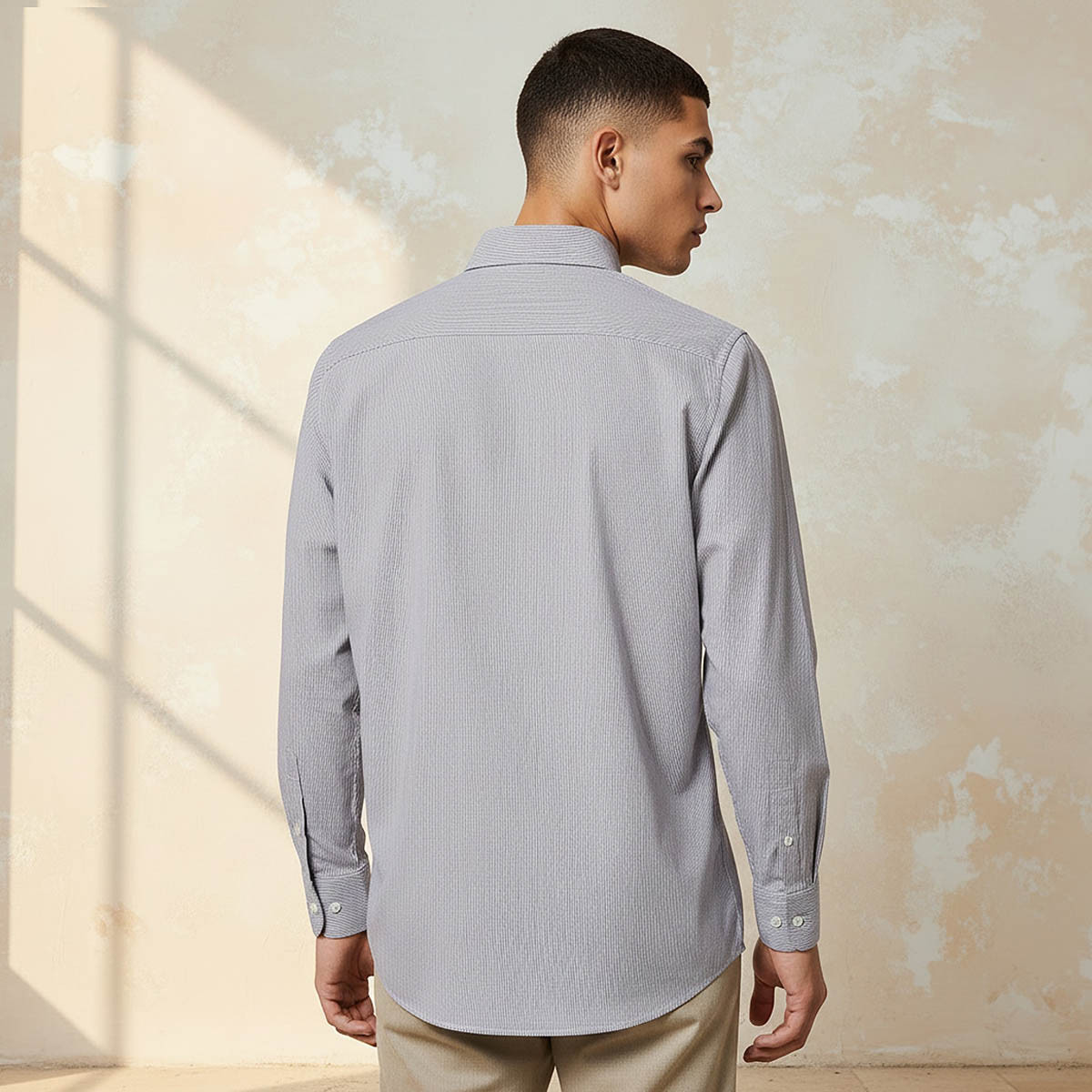 Regular Fit Collared Striped Long Sleeves Shirt-men-clothing-shirts-image-4