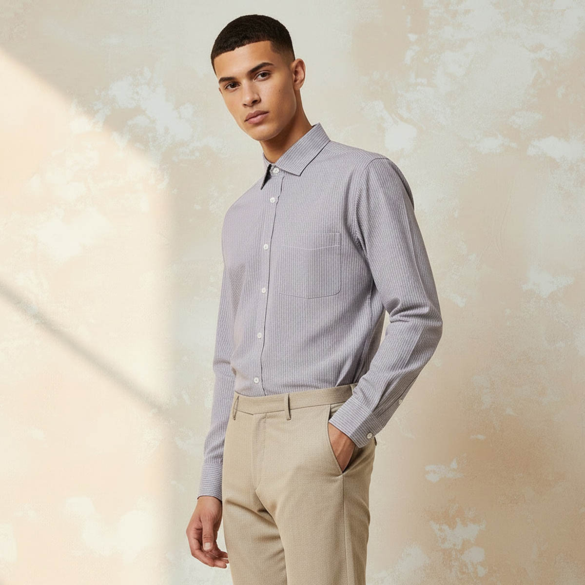 Regular Fit Collared Striped Long Sleeves Shirt-men-clothing-shirts-image-5