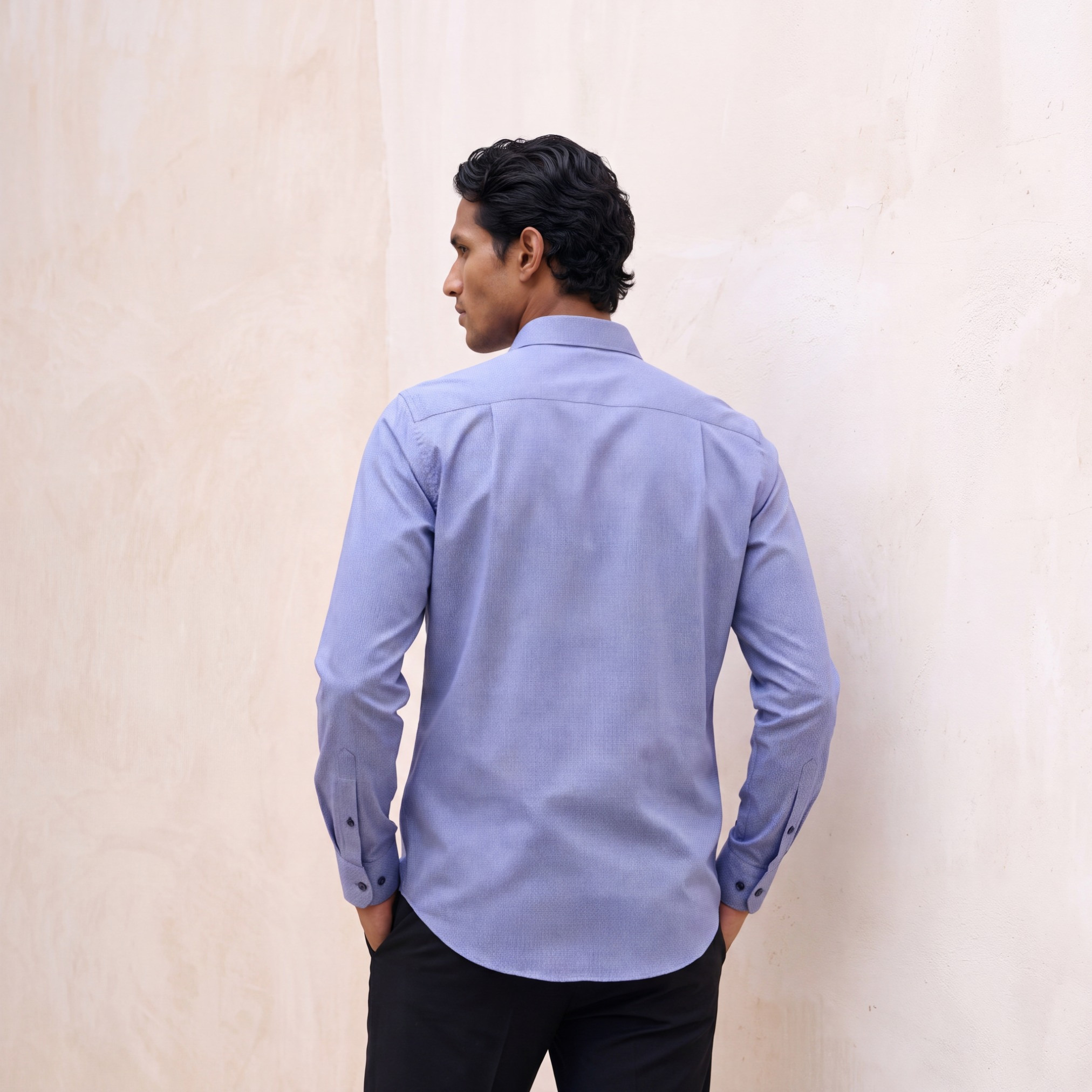 قميص بارز الملمس بقصة وياقة عادية وأكمام طويلة-men-clothing-shirts-image-3