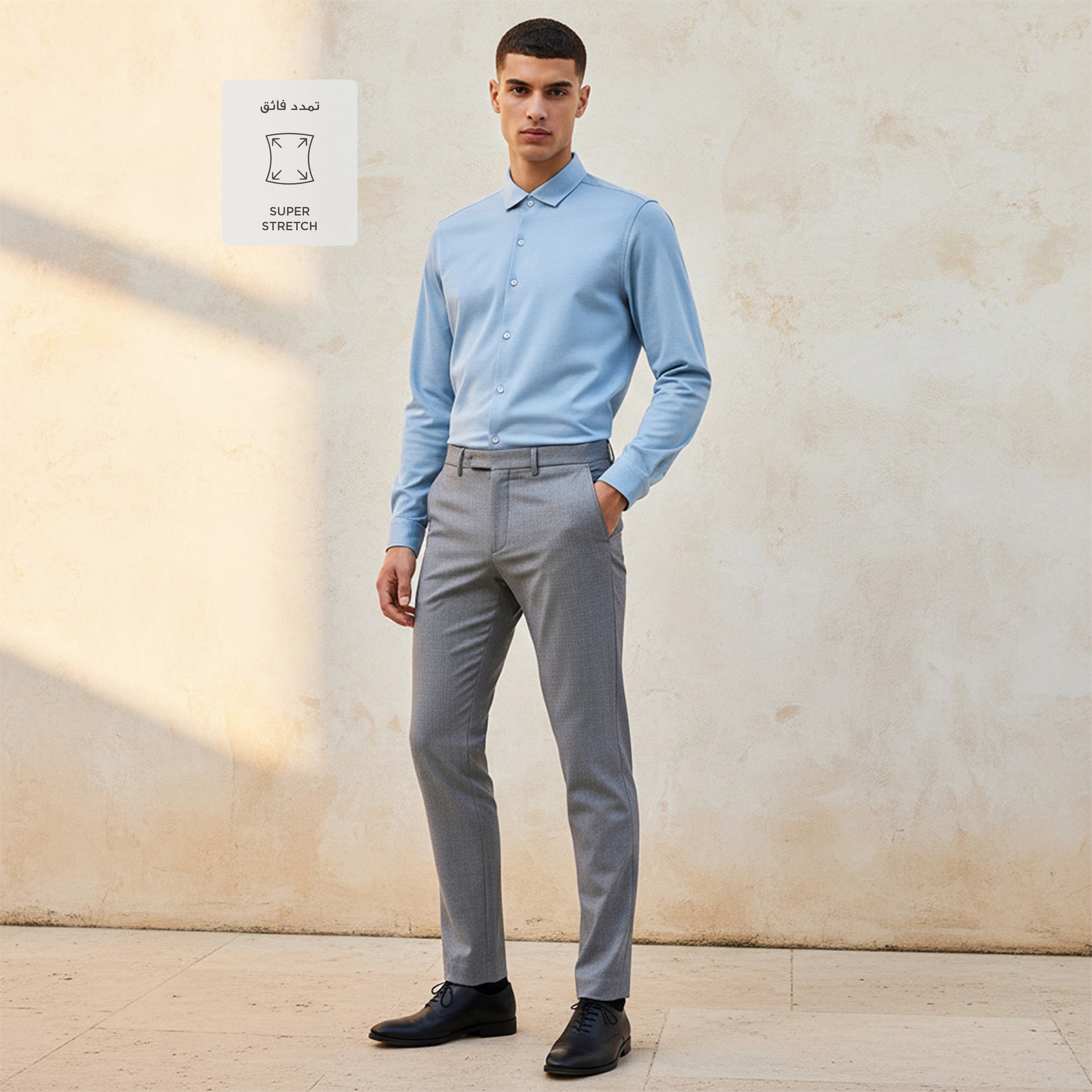 Regular Fit Collared Textured Long Sleeves Shirt-men-clothing-shirts-image-3