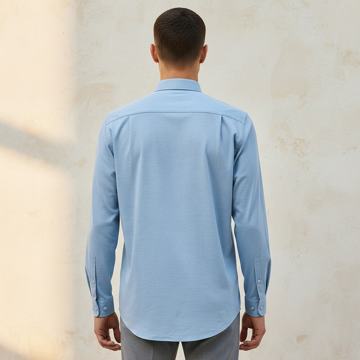 Regular Fit Collared Textured Long Sleeves Shirt-men-clothing-shirts-image-4