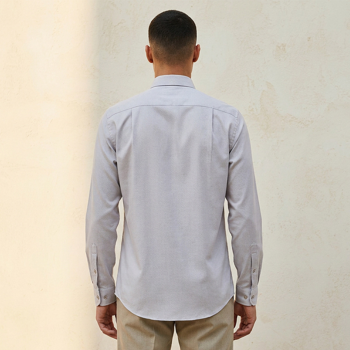 Regular Fit Collared Textured Long Sleeves Shirt-men-clothing-shirts-image-4