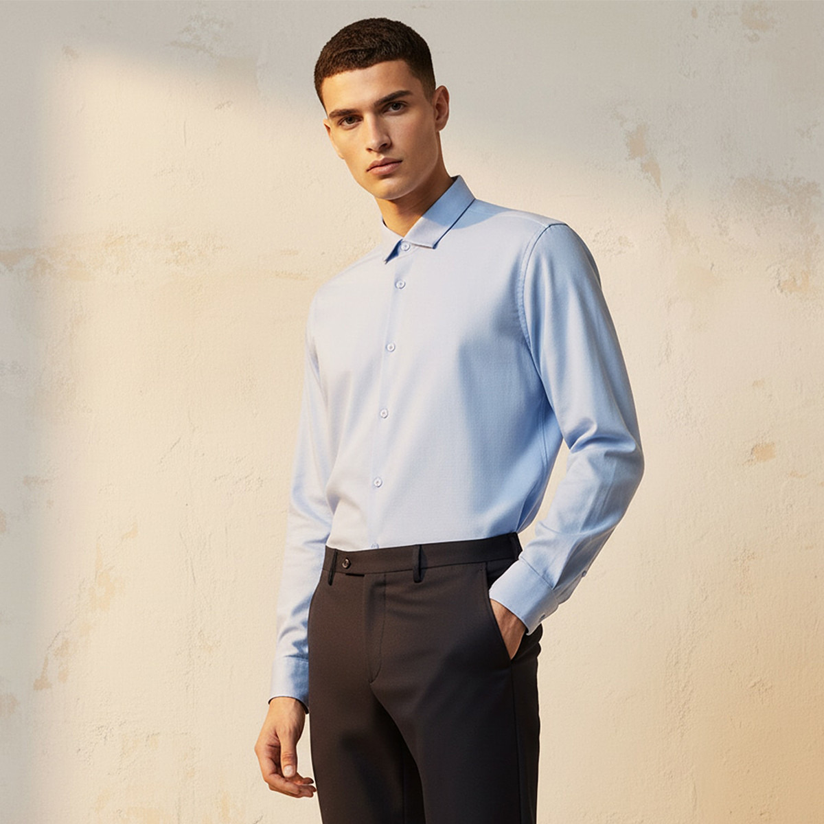Regular Fit Collared Long Sleeves Shirt-men-clothing-shirts-image-1