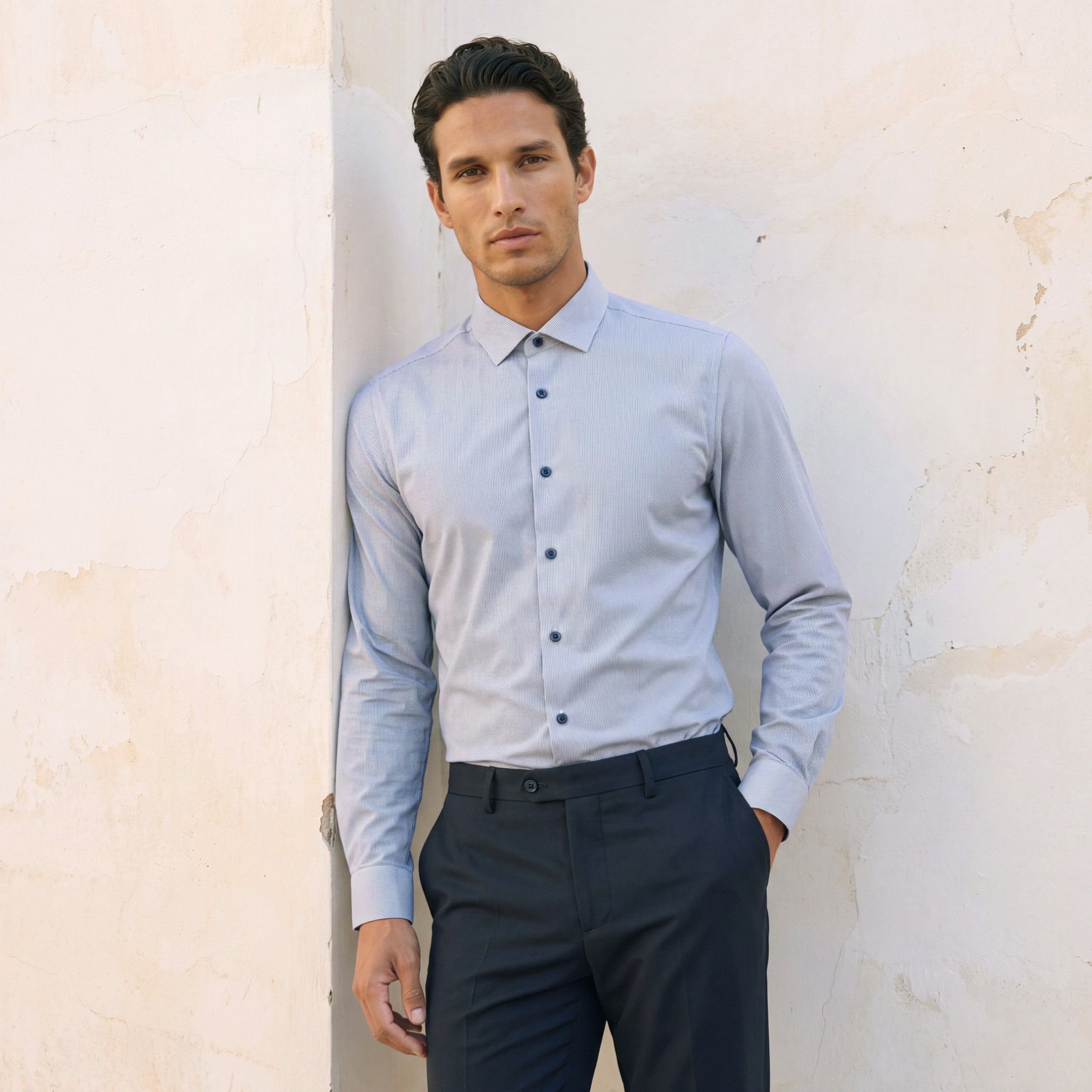 Regular Fit Collared Striped Long Sleeves Shirt-men-clothing-shirts-image-1