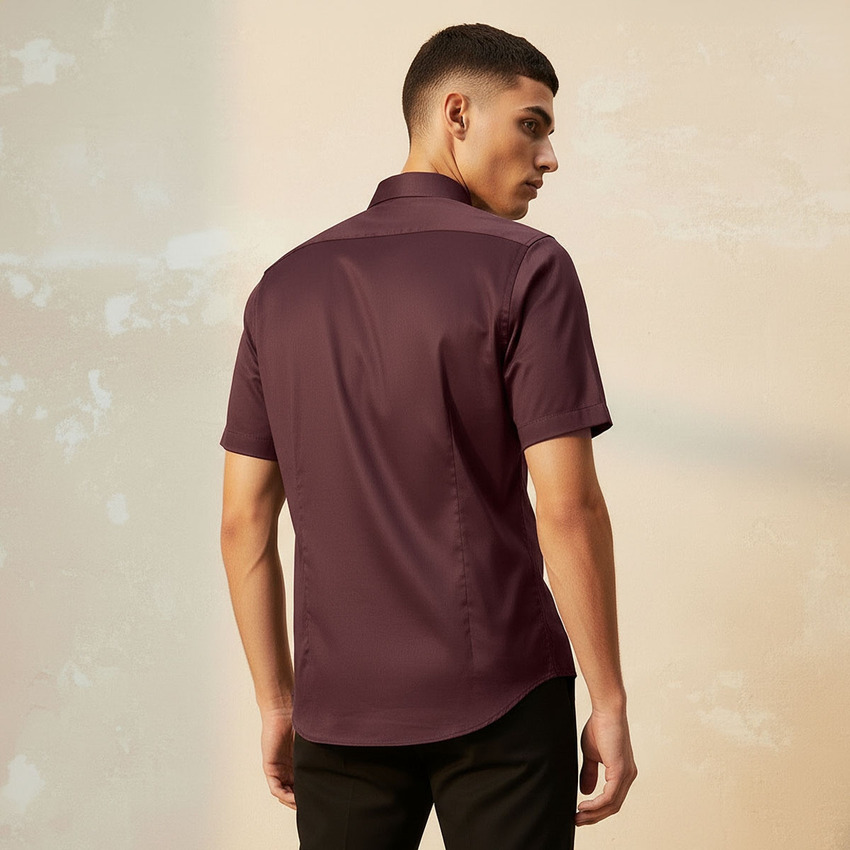 Slim Fit Collared Short Sleeves Shirt-men-clothing-shirts-image-4