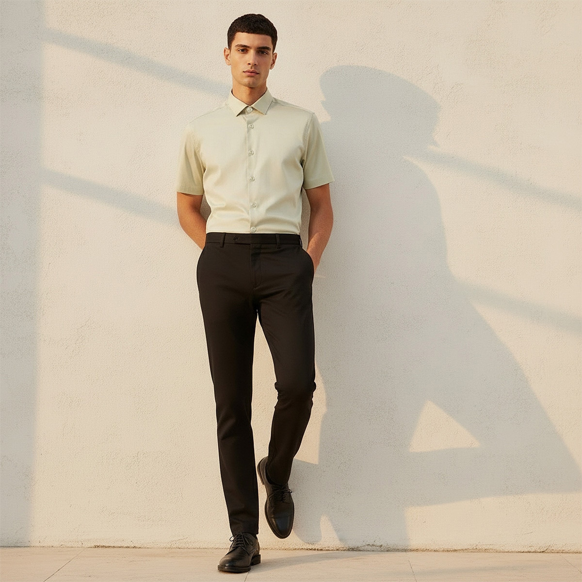 Slim Fit Collared Short Sleeves Shirt-men-clothing-shirts-image-3