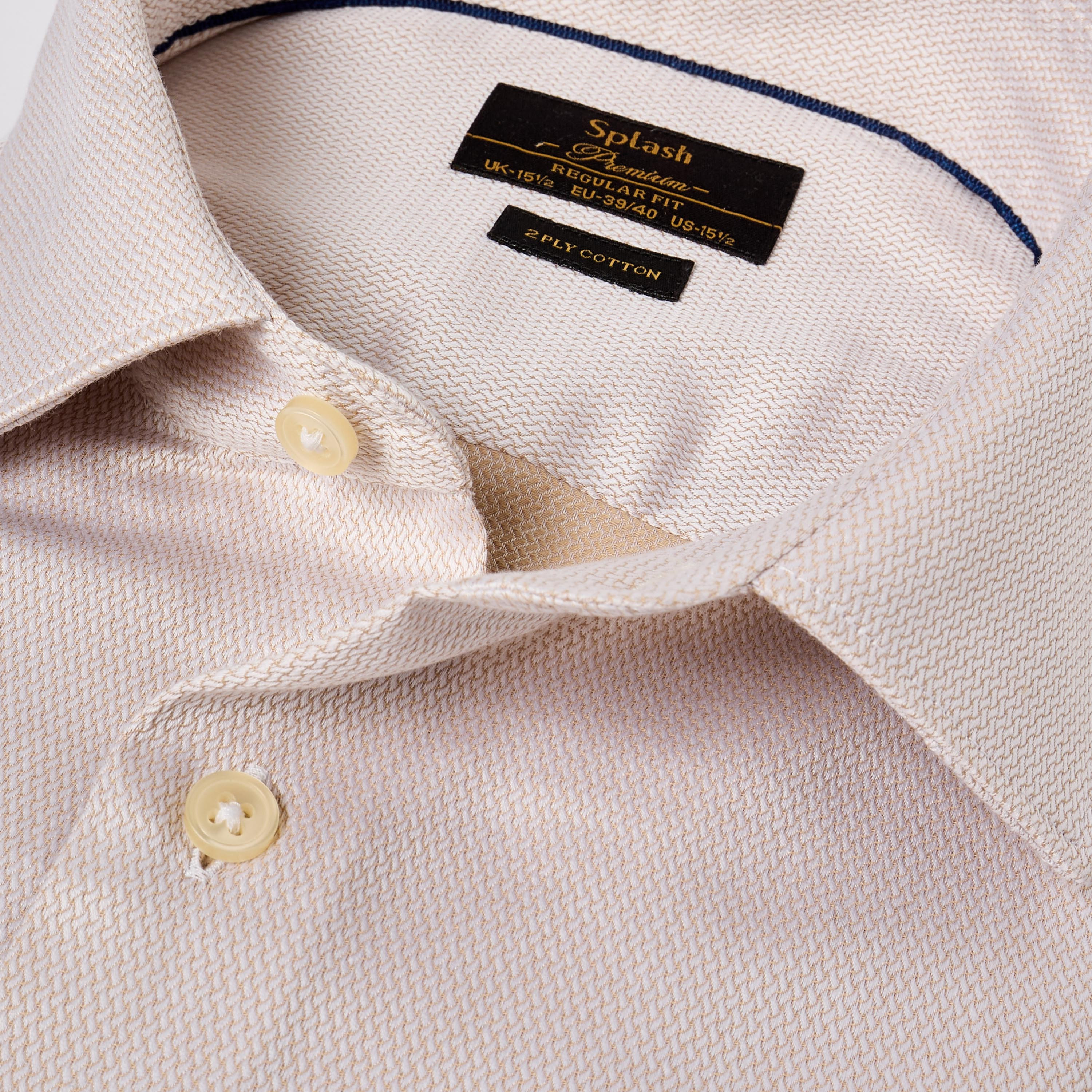 قميص دوبي بارز الملمس بقصة عادية وياقة عادية وأكمام طويلة-men-clothing-shirts-image-2