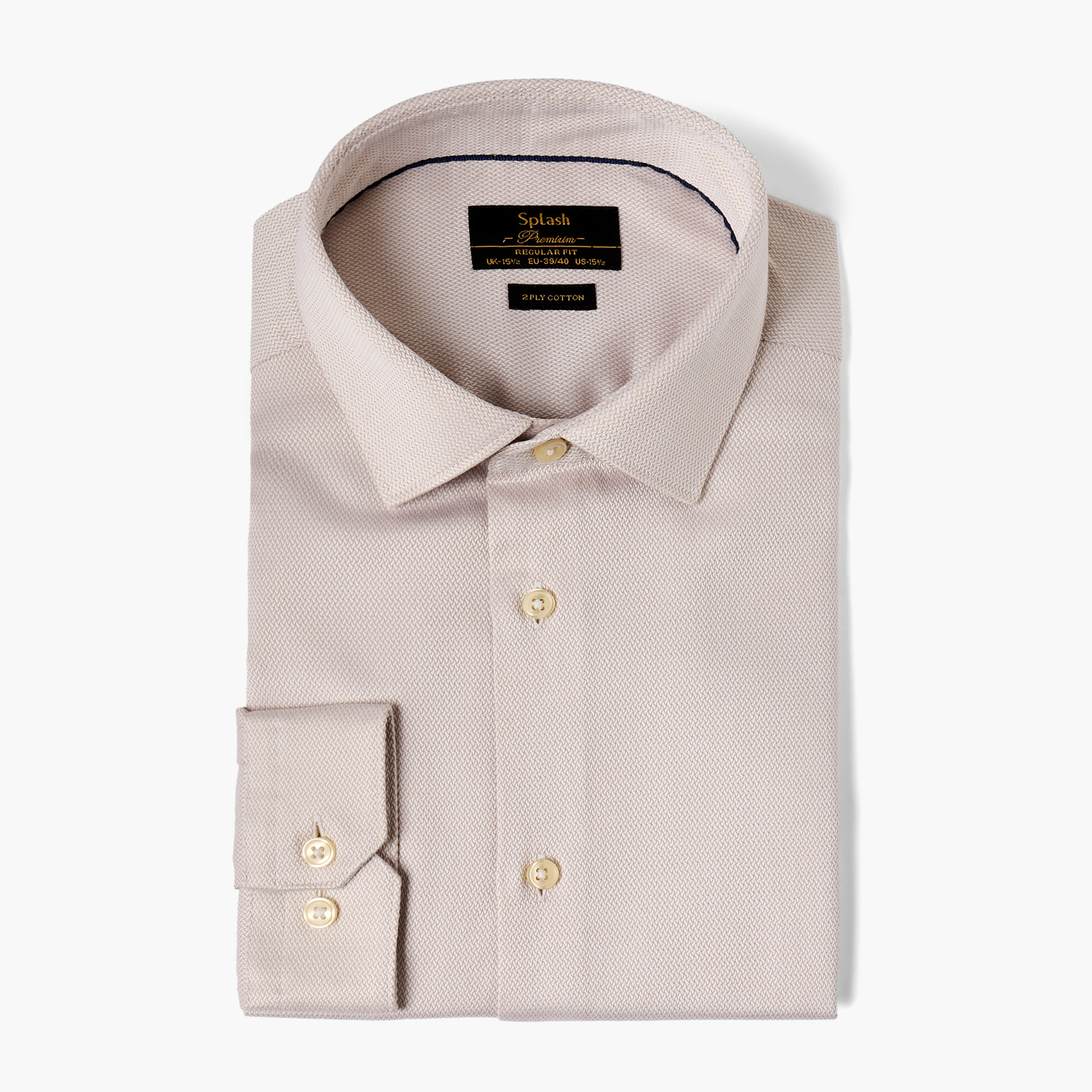 قميص دوبي بارز الملمس بقصة عادية وياقة عادية وأكمام طويلة-men-clothing-shirts-image-5