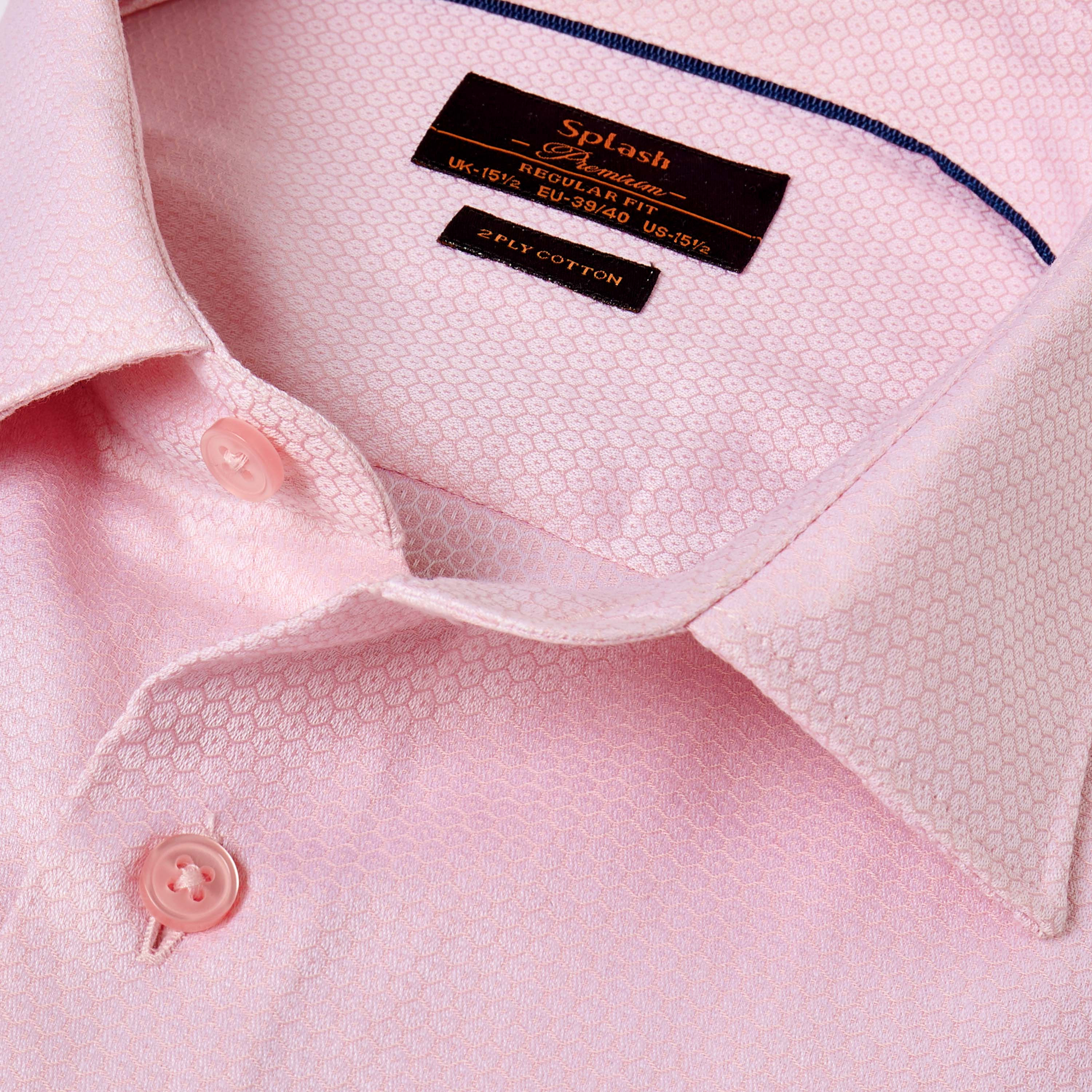 Regular Fit Collared Dobby Textured Long Sleeves Shirt-men-clothing-shirts-image-2