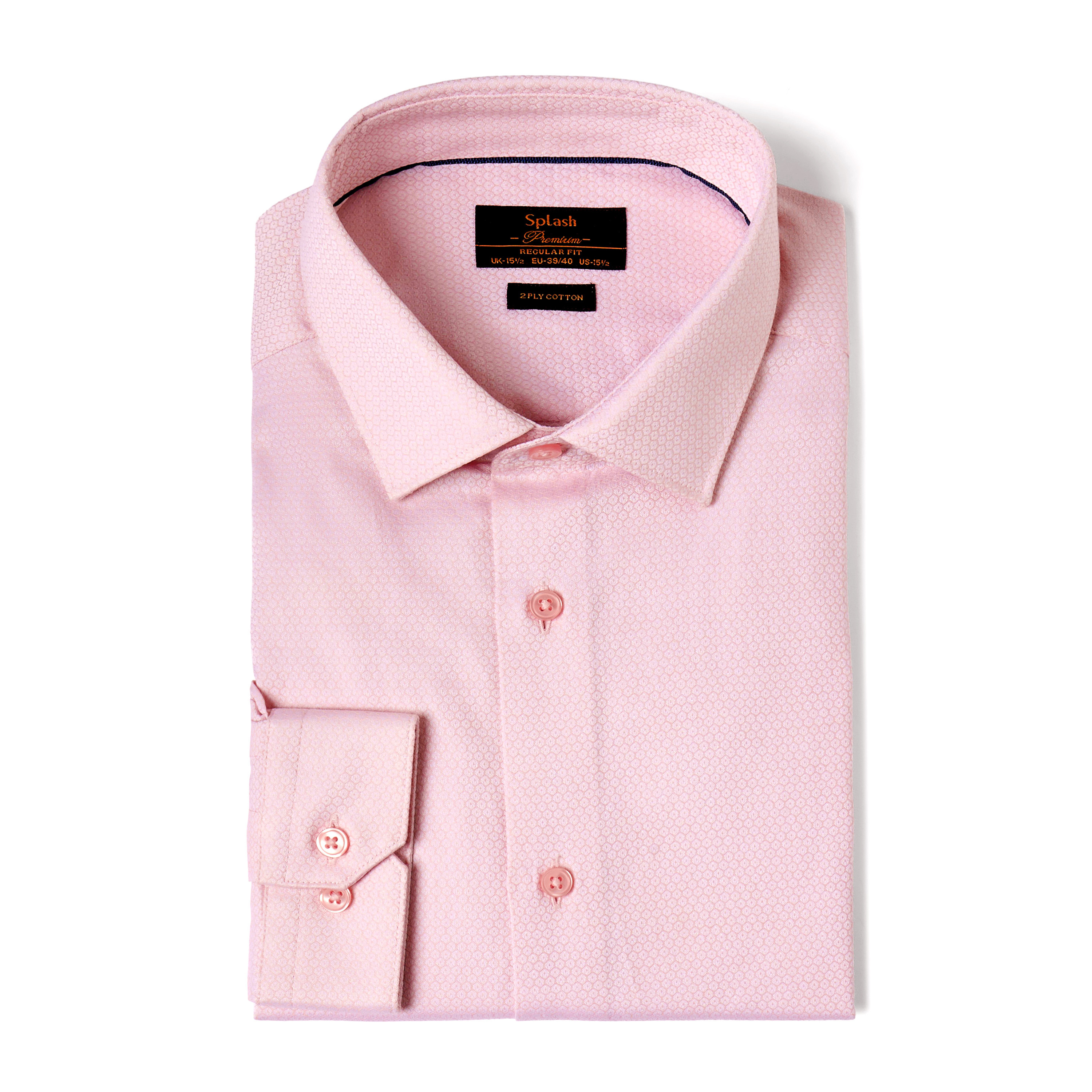 Regular Fit Collared Dobby Textured Long Sleeves Shirt-men-clothing-shirts-image-5