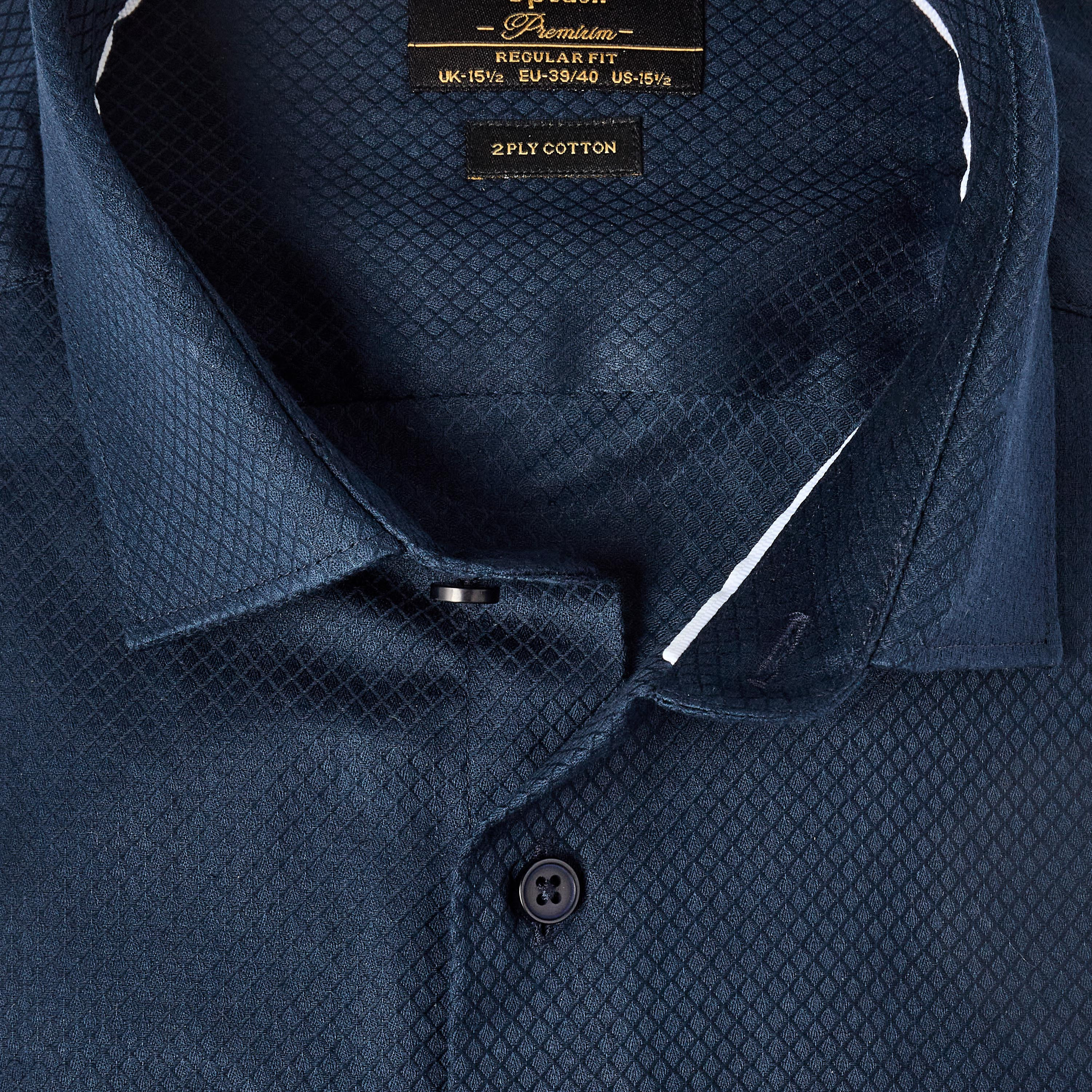 قميص دوبي بارز الملمس بقصة عادية وياقة عادية وأكمام طويلة-men-clothing-shirts-image-6