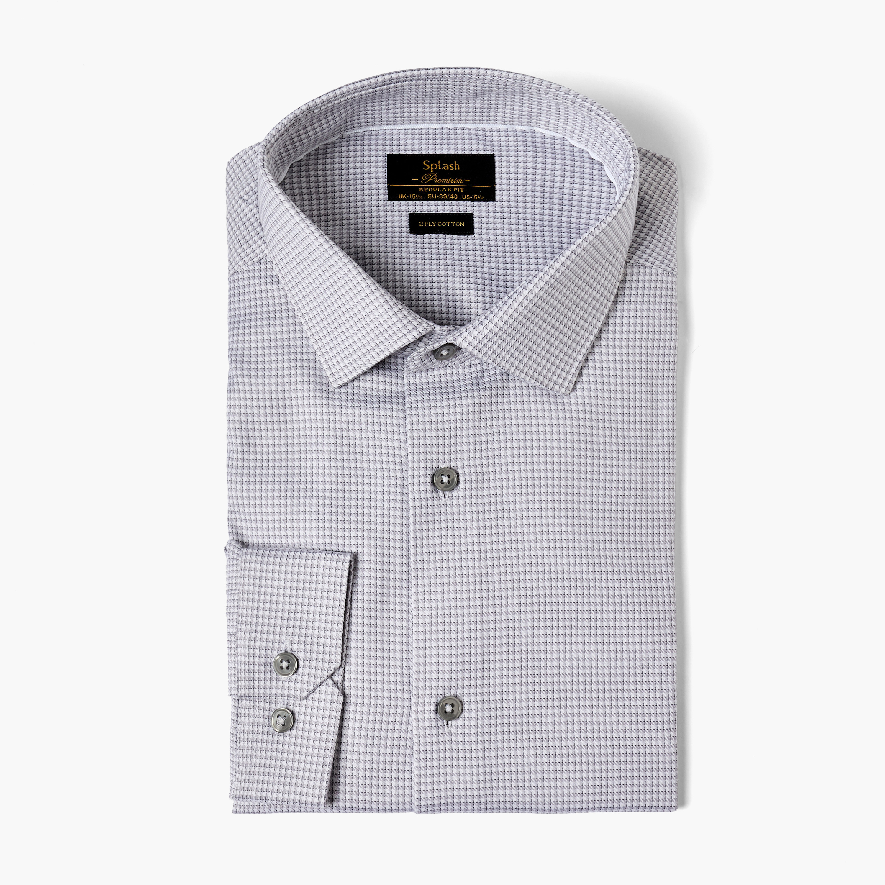 قميص دوبي بارز الملمس بقصة عادية وياقة عادية وأكمام طويلة-men-clothing-shirts-image-5