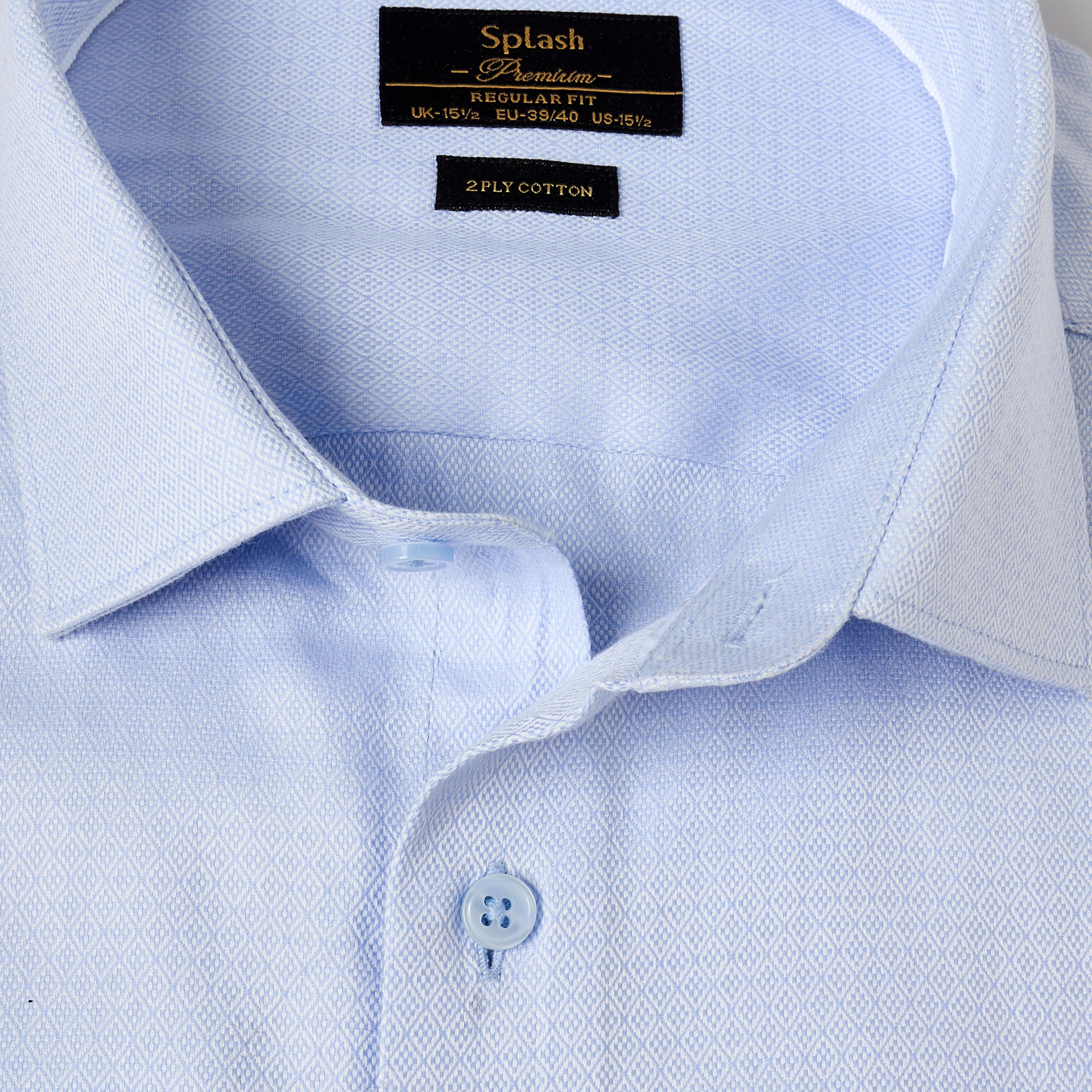 Regular Fit Collared Dobby Textured Long Sleeves Shirt-men-clothing-shirts-image-3