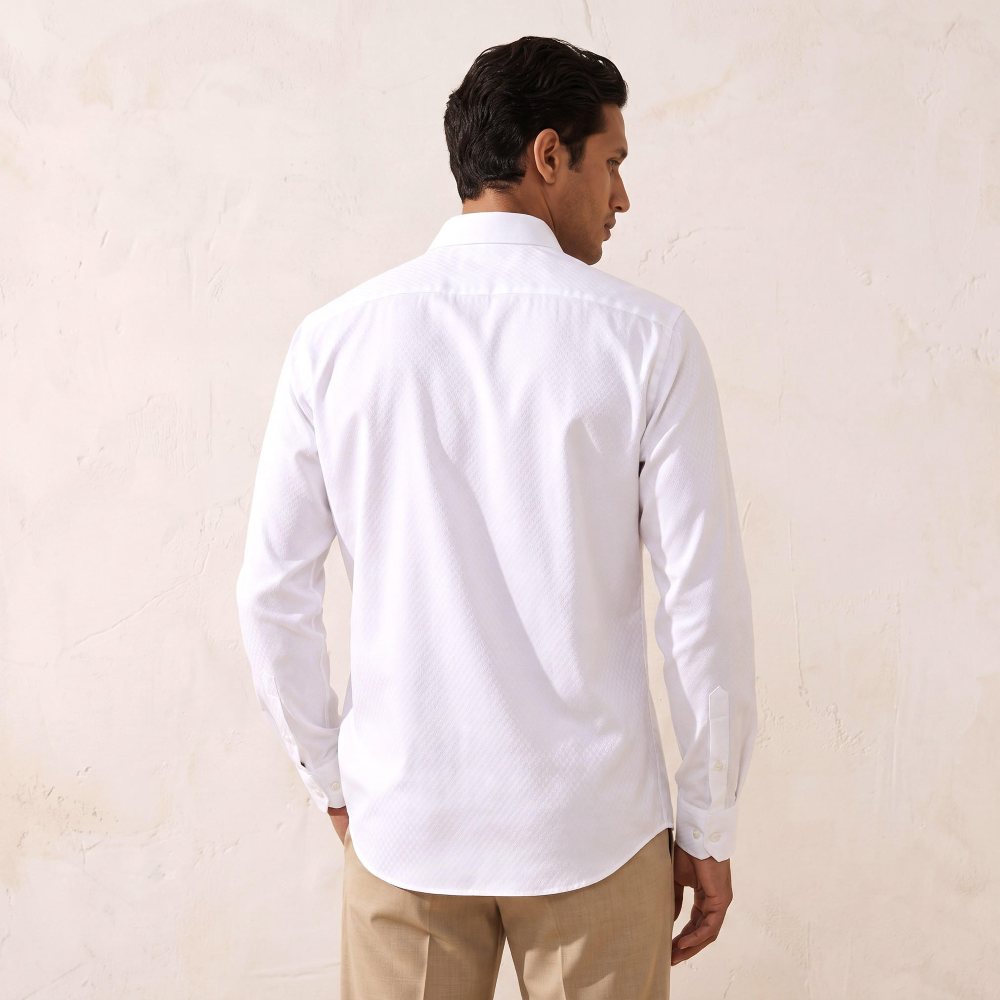 Regular Fit Collared Dobby Textured Long Sleeves Shirt-men-clothing-shirts-image-3
