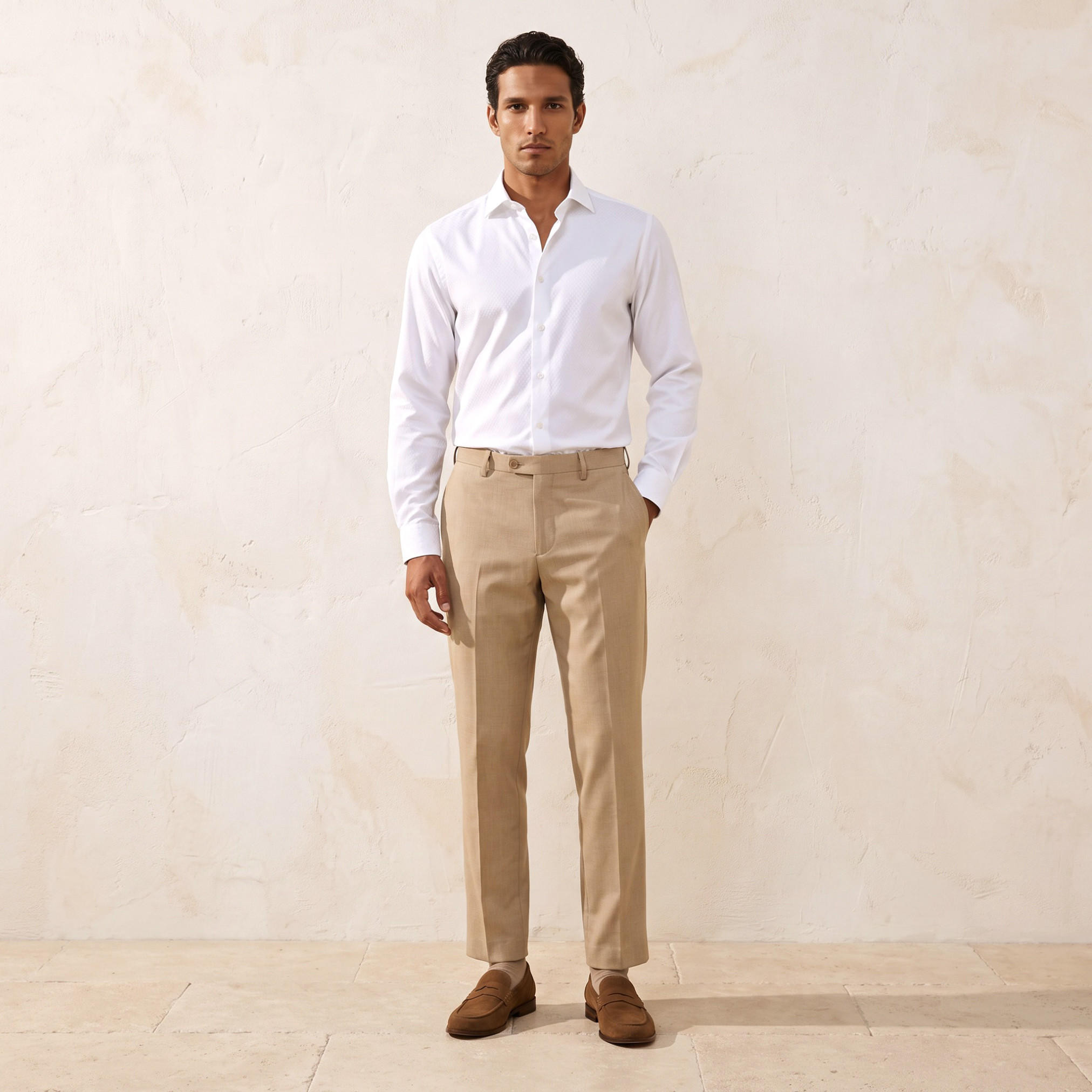 Regular Fit Collared Dobby Textured Long Sleeves Shirt-men-clothing-shirts-image-4