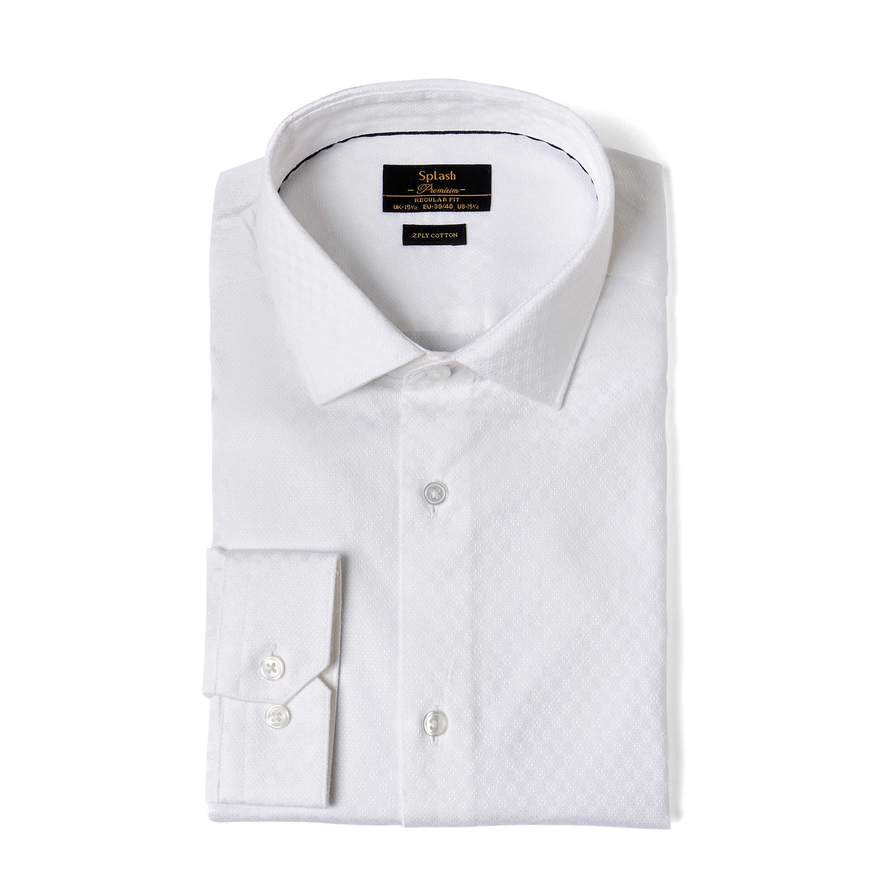 Regular Fit Collared Dobby Textured Long Sleeves Shirt-men-clothing-shirts-image-5