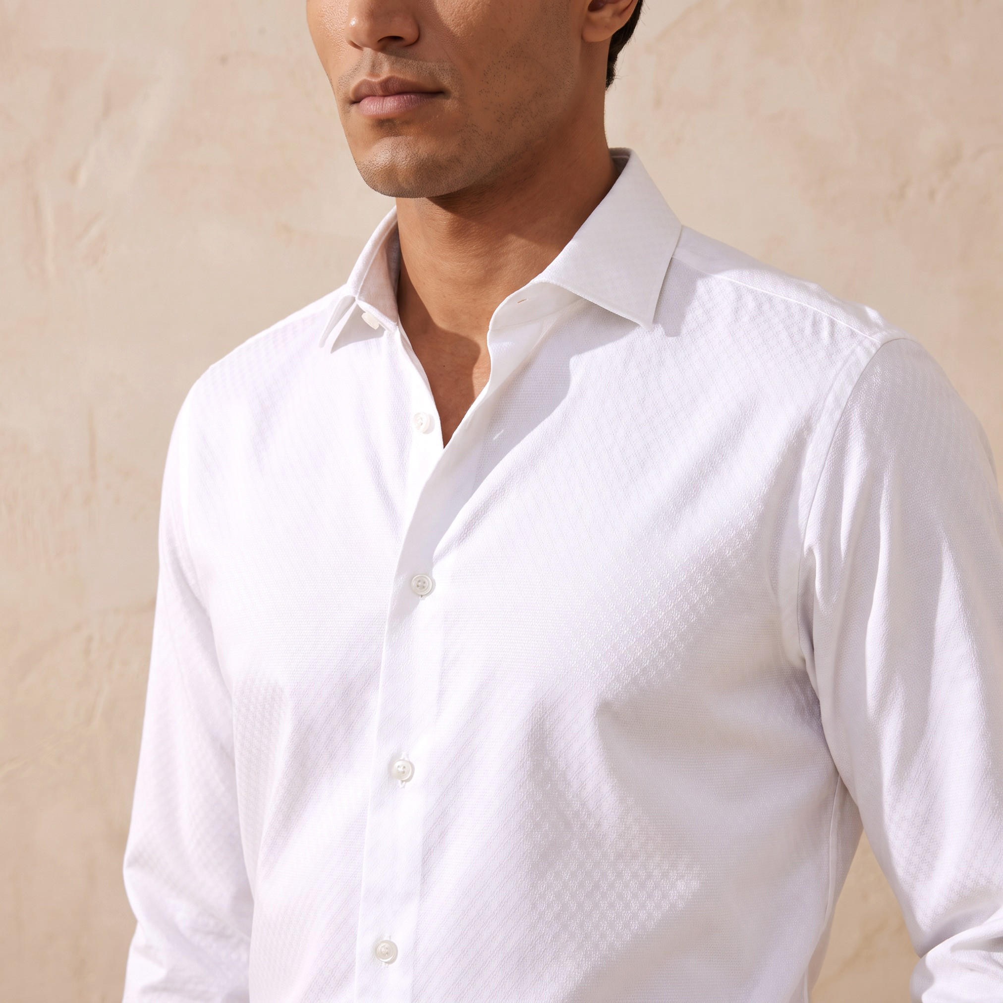 Regular Fit Collared Dobby Textured Long Sleeves Shirt-men-clothing-shirts-image-6