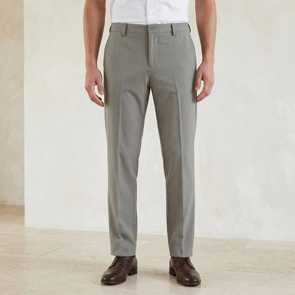 بنطلون رسمي بقصة عادية-men-clothing-bottoms-trousersandchinos-trousers-image-1
