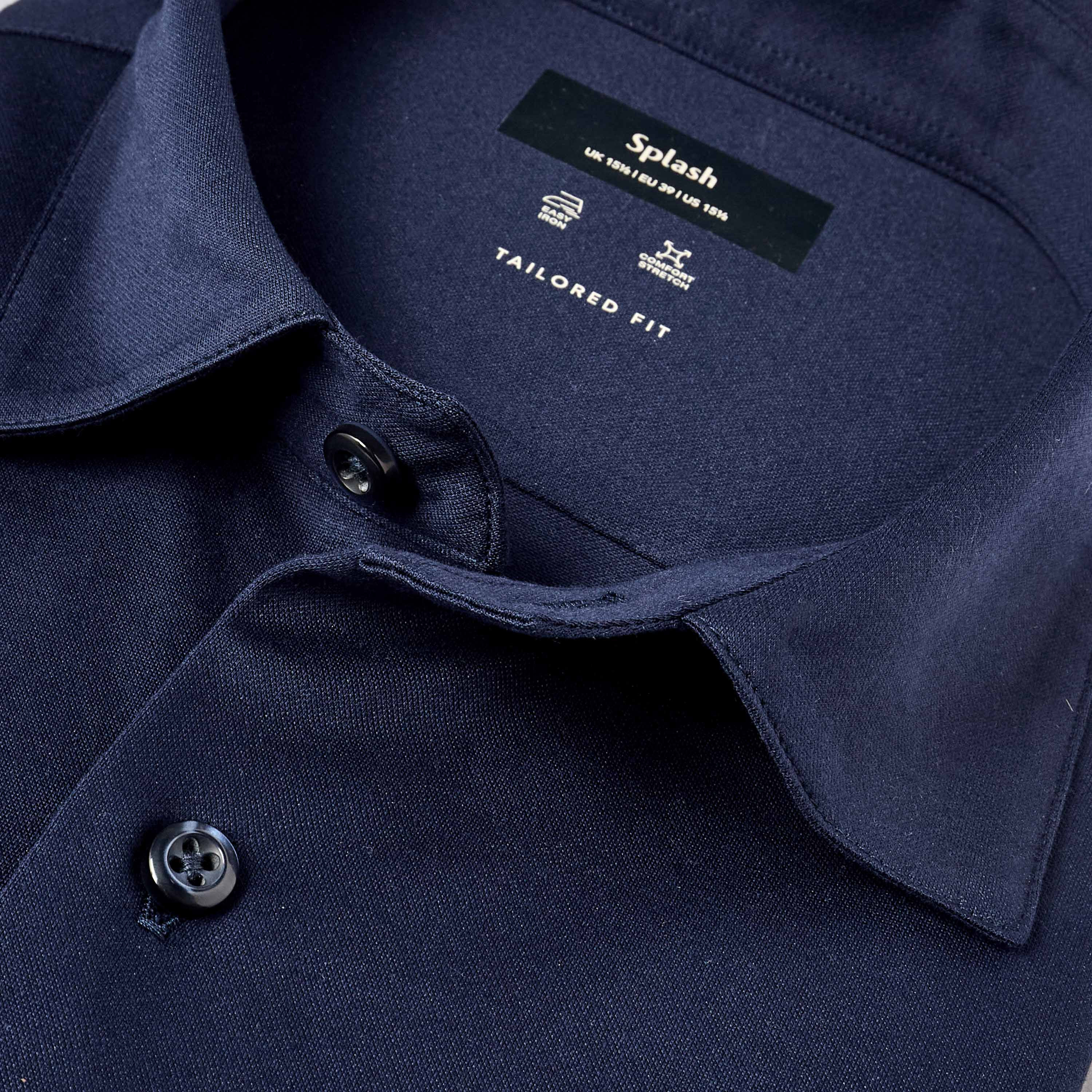 قميص بياقة كلاسيكية وقصة عادية وأكمام قصيرة-men-clothing-shirts-image-2