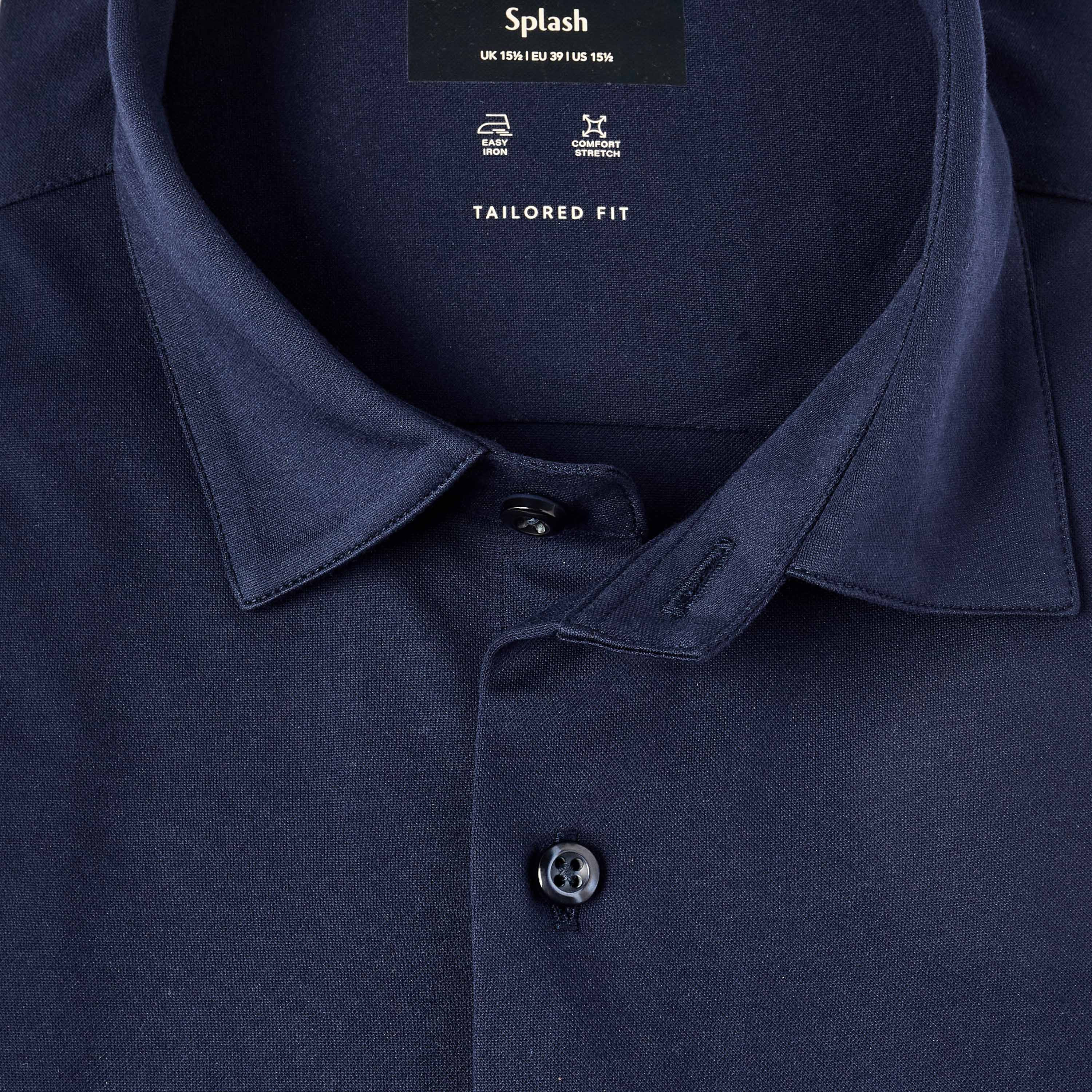 قميص بياقة كلاسيكية وقصة عادية وأكمام قصيرة-men-clothing-shirts-image-7