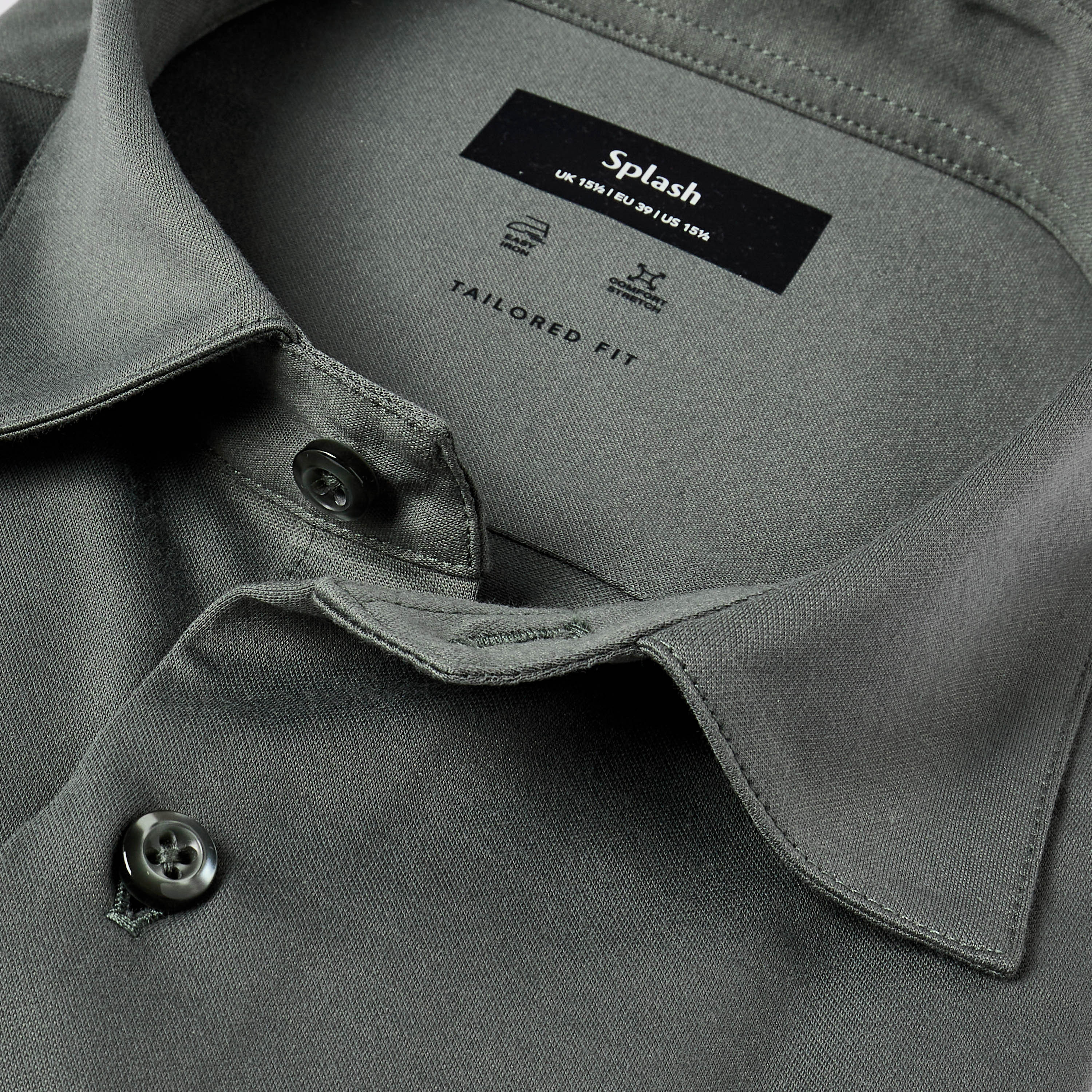 قميص بياقة كلاسيكية وقصة عادية وأكمام قصيرة-men-clothing-shirts-image-2