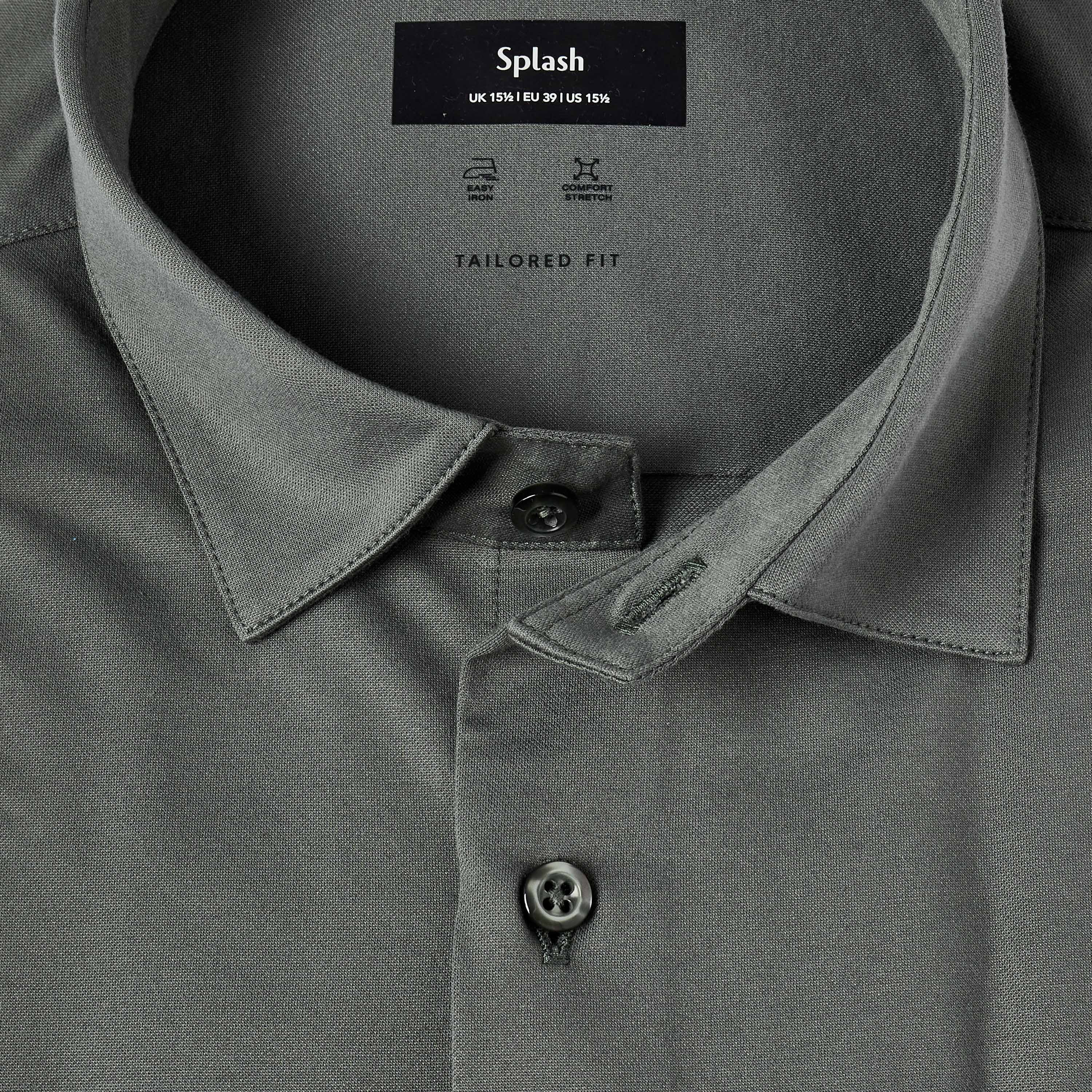 قميص بياقة كلاسيكية وقصة عادية وأكمام قصيرة-men-clothing-shirts-image-7