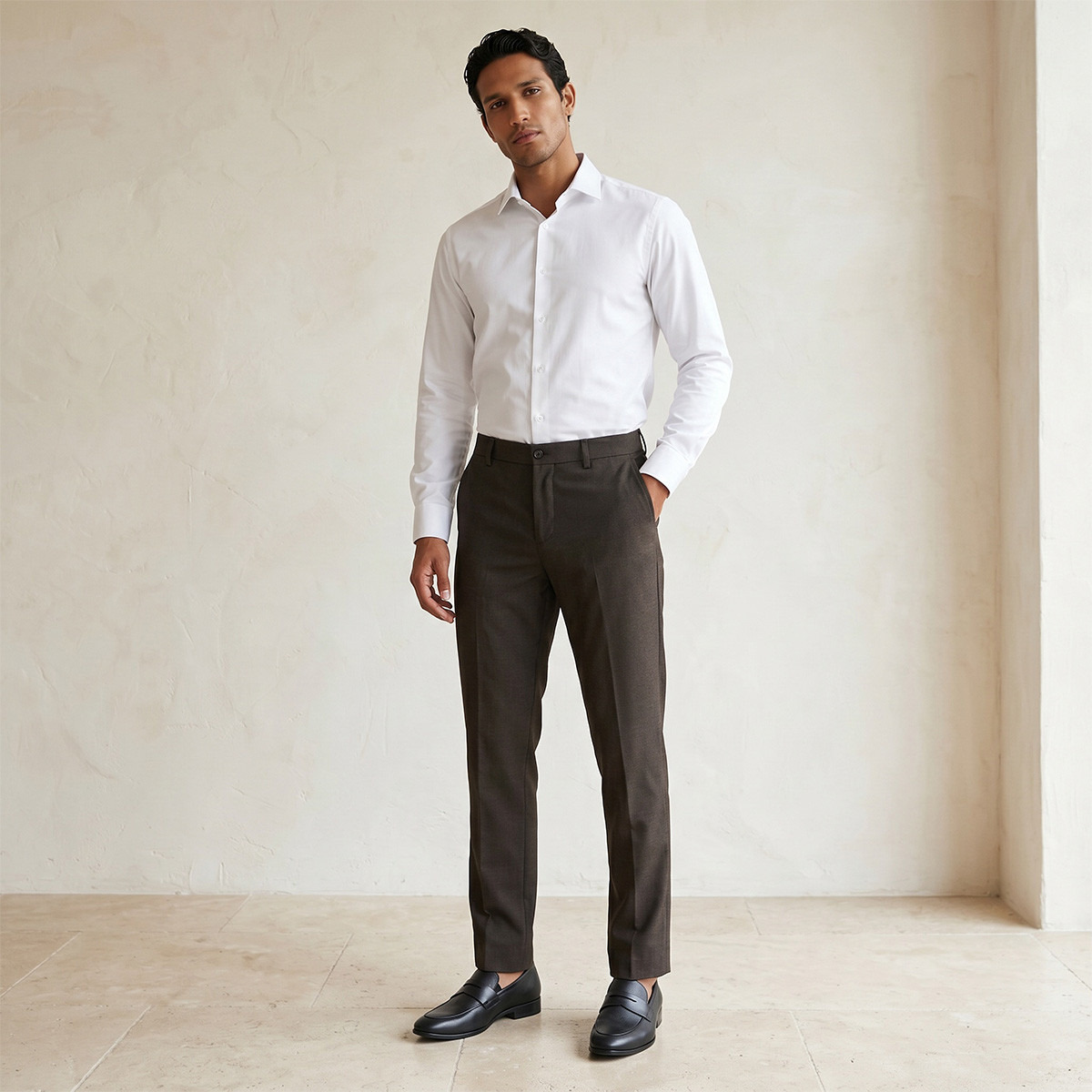 Slim Fit Dobby Formal Trousers-men-clothing-bottoms-trousersandchinos-trousers-image-3