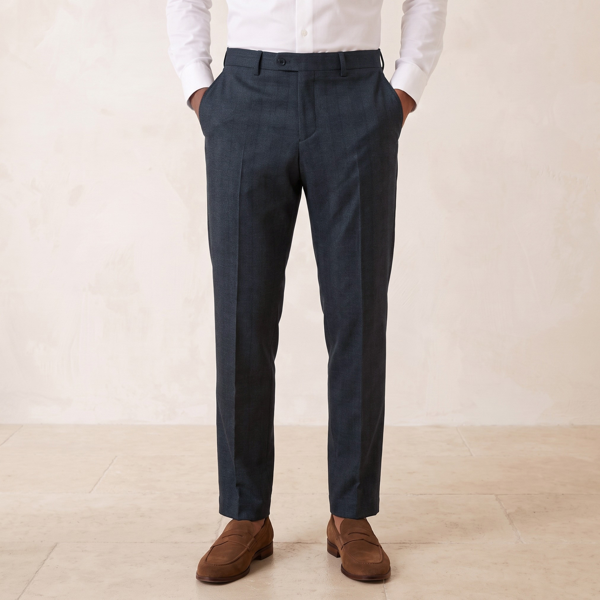 Checked Slim Fit Formal Trousers-men-clothing-coordsets-image-1