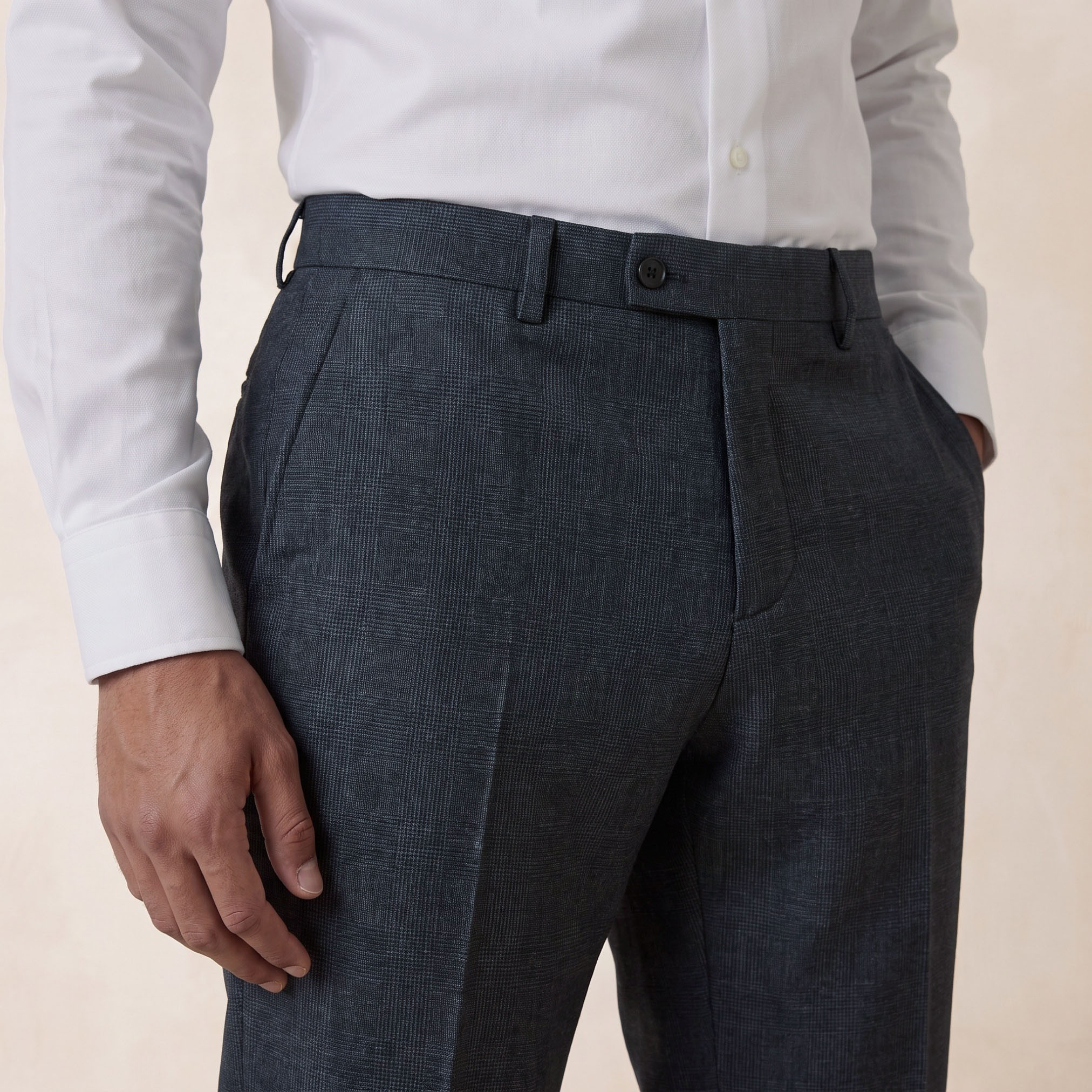 Checked Slim Fit Formal Trousers-men-clothing-coordsets-image-2