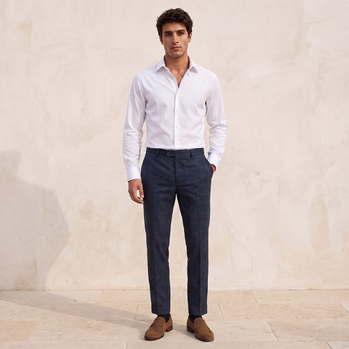 Checked Slim Fit Formal Trousers-men-clothing-bottoms-trousersandchinos-trousers-image-2