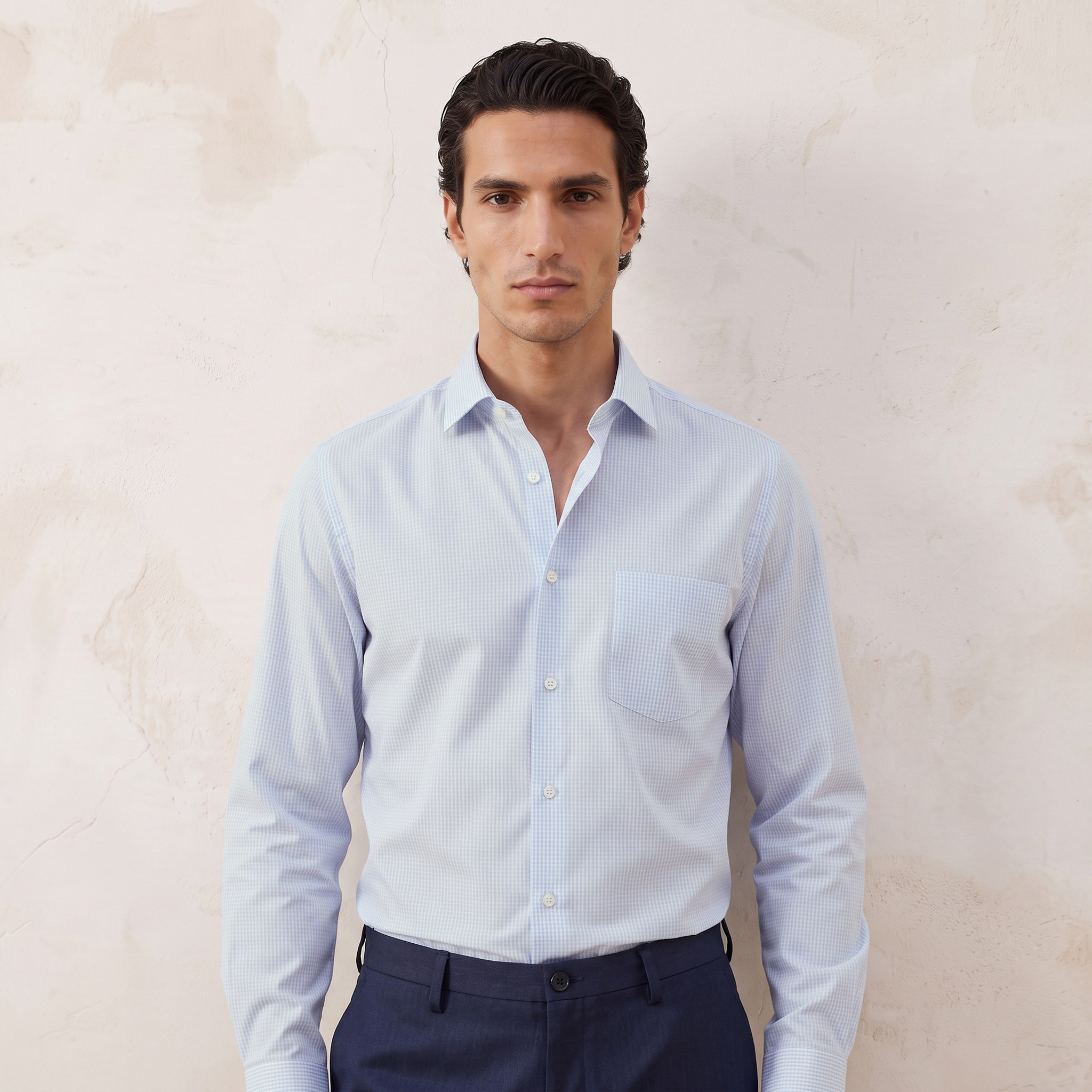 قميص كاروهات بقصّة عادية وأكمام طويلة-men-clothing-shirts-image-1