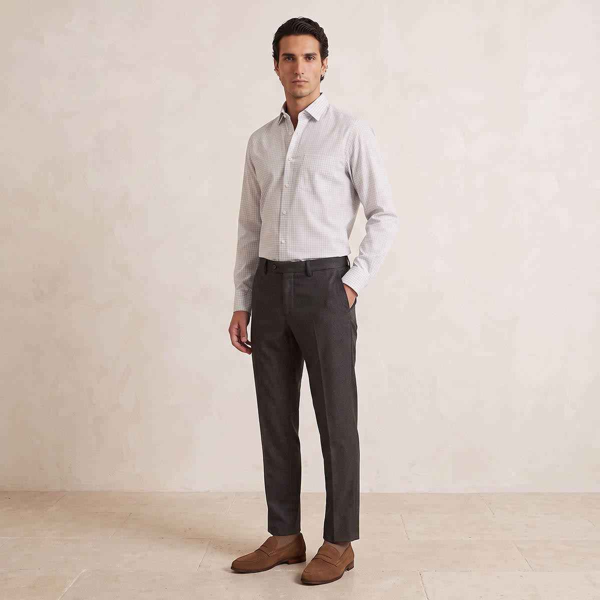 قميص كاروهات بقصّة عادية وأكمام طويلة-men-clothing-shirts-image-4