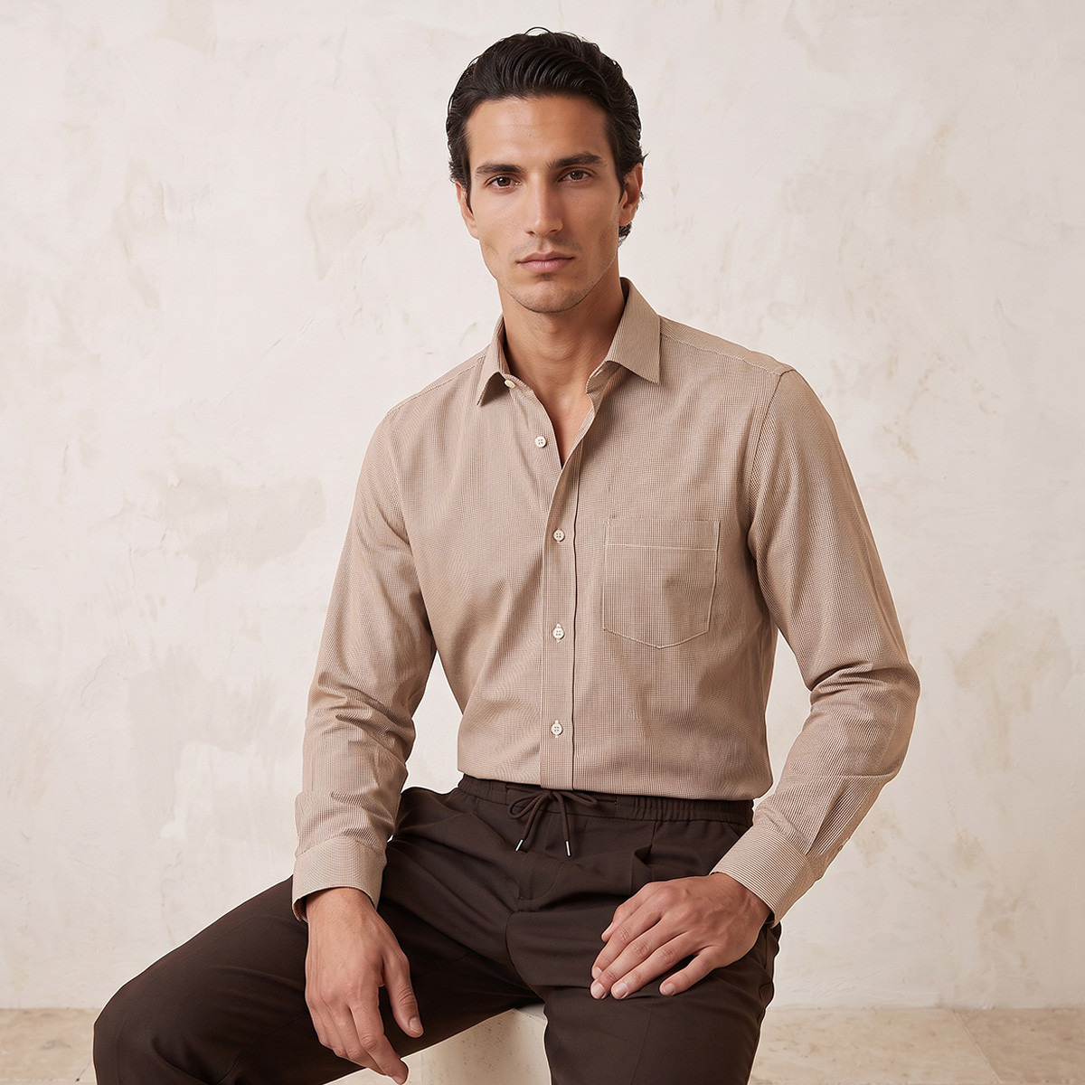 قميص بارز الملمس بأكمام طويلة وقصة عادية-men-clothing-shirts-image-1