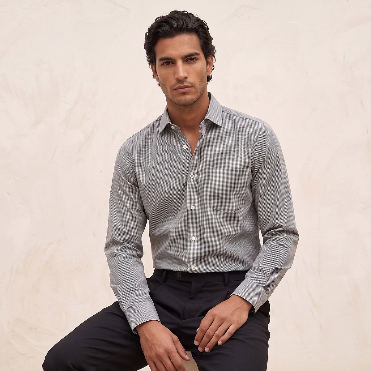 Regular Fit Textured Long Sleeves Shirt-men-clothing-shirts-image-1