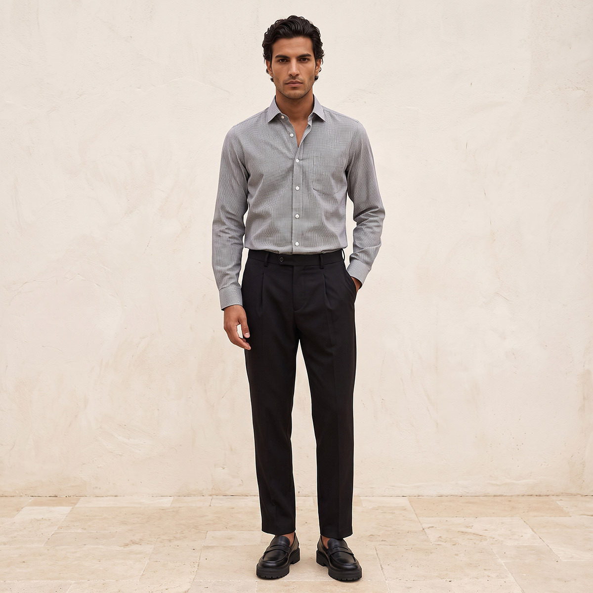 Regular Fit Textured Long Sleeves Shirt-men-clothing-shirts-image-2