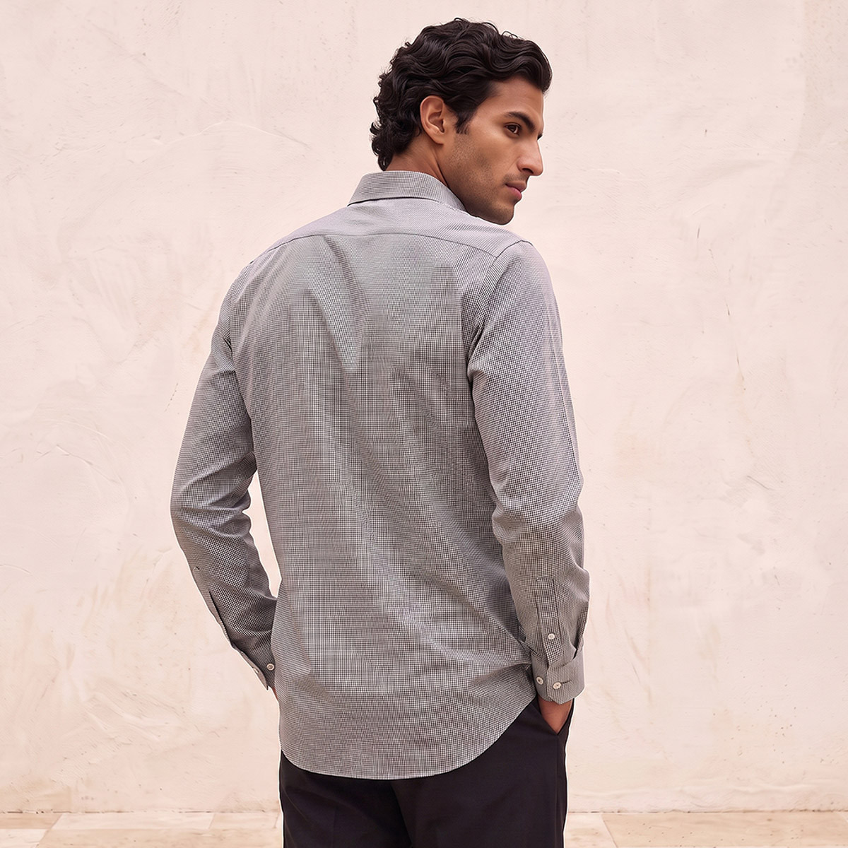 Regular Fit Textured Long Sleeves Shirt-men-clothing-shirts-image-3