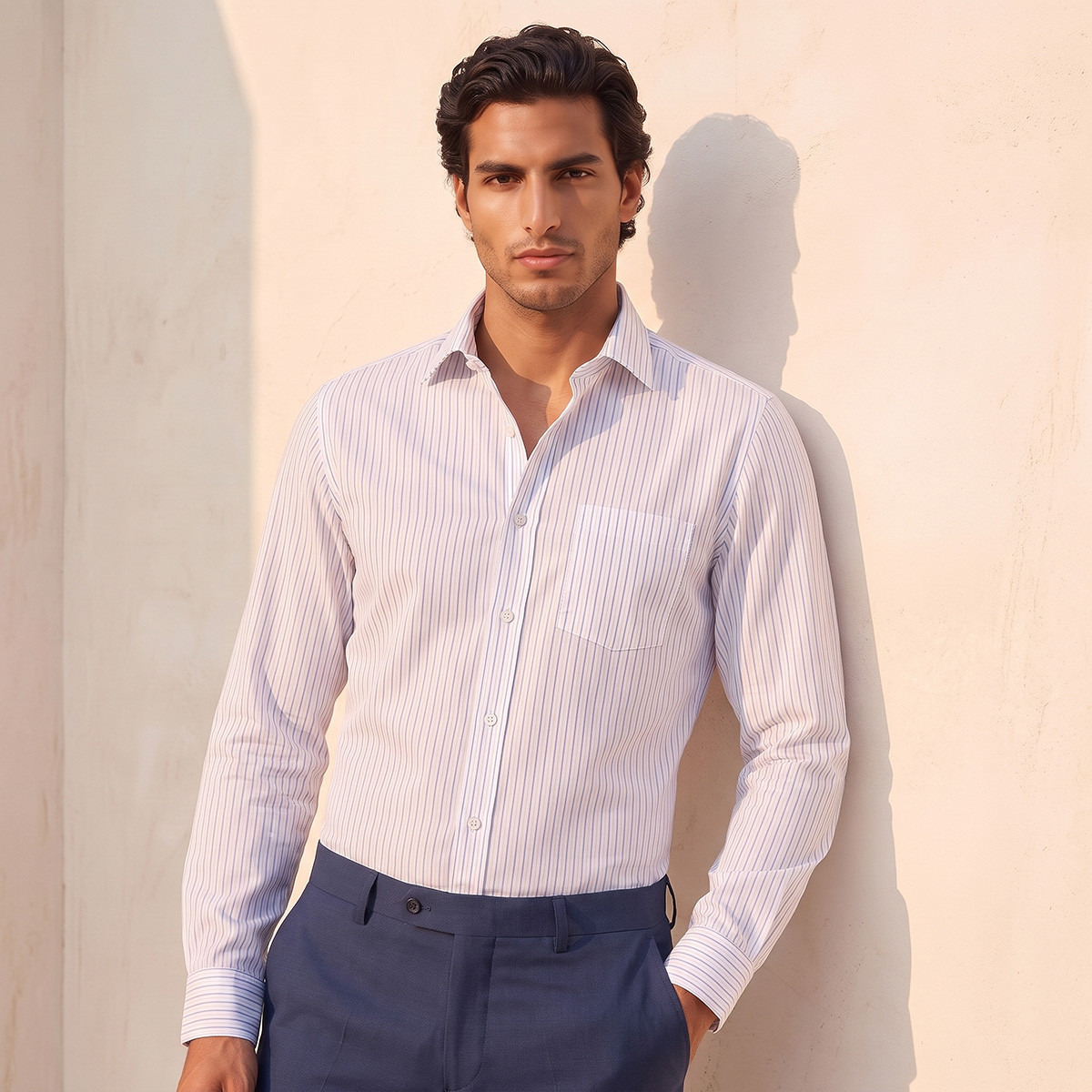 Regular Fit Striped Long Sleeves Shirt-men-clothing-shirts-image-1