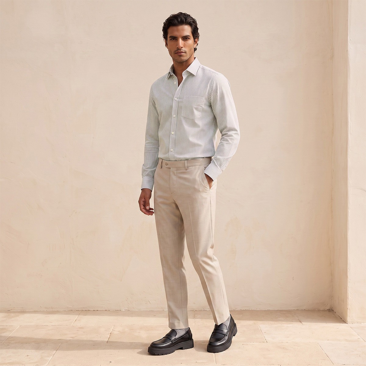 Regular Fit Striped Easy Iron Shirt-men-clothing-shirts-image-2