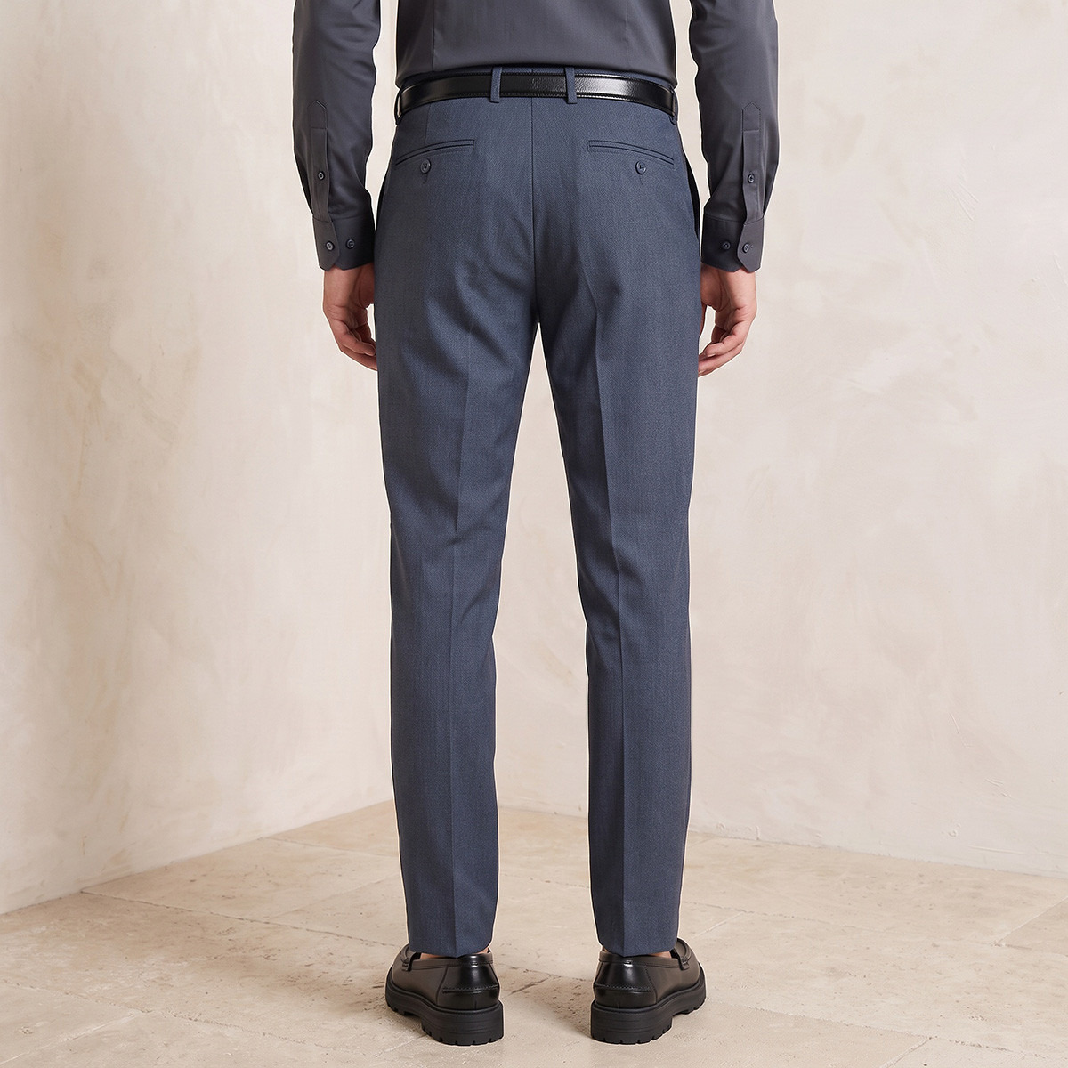 Regular Fit Formal Trousers with Belt-men-clothing-bottoms-trousersandchinos-trousers-image-3