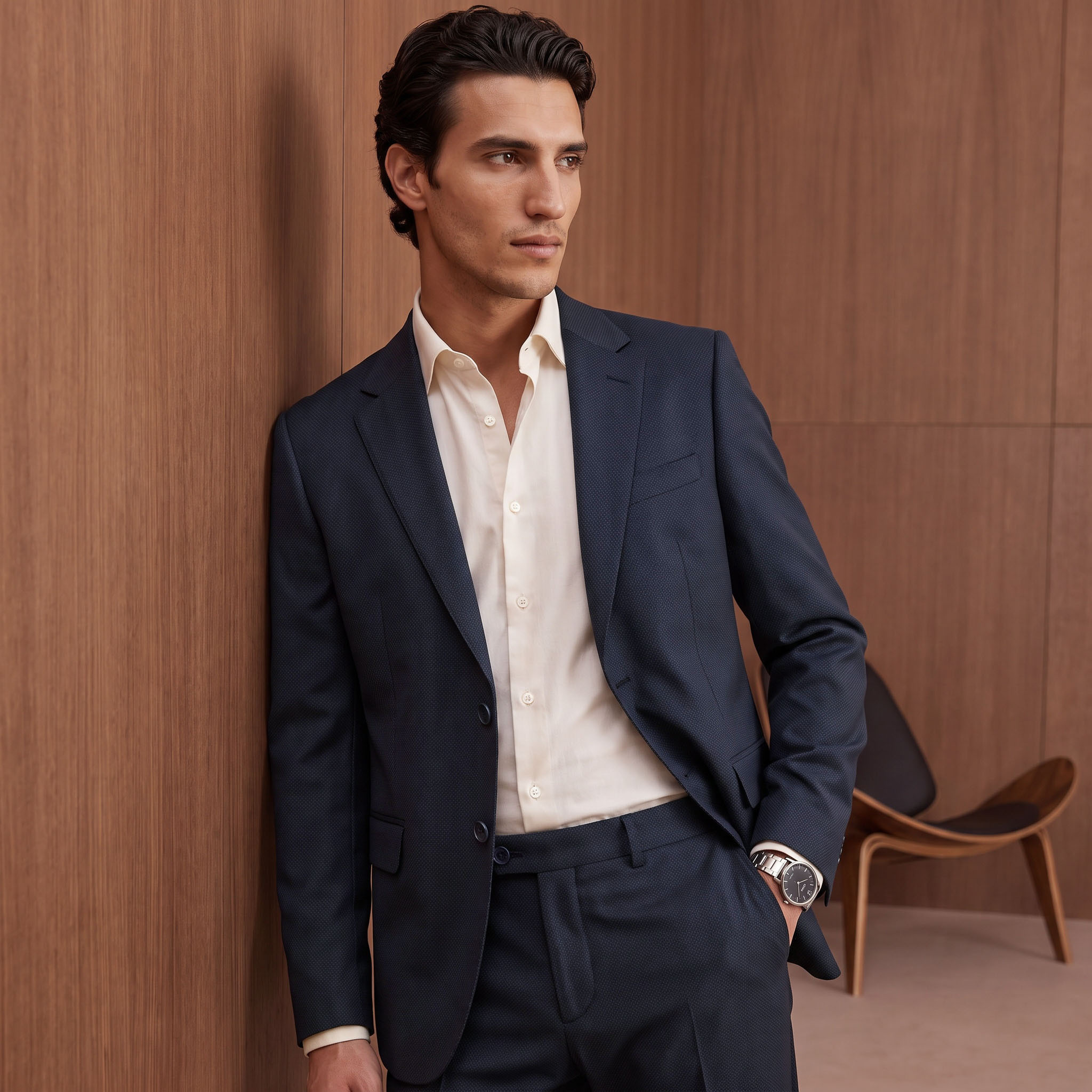 بليزر بقصة ضيقة بياقة لابيل-men-clothing-jacketsandblazers-blazers-image-1