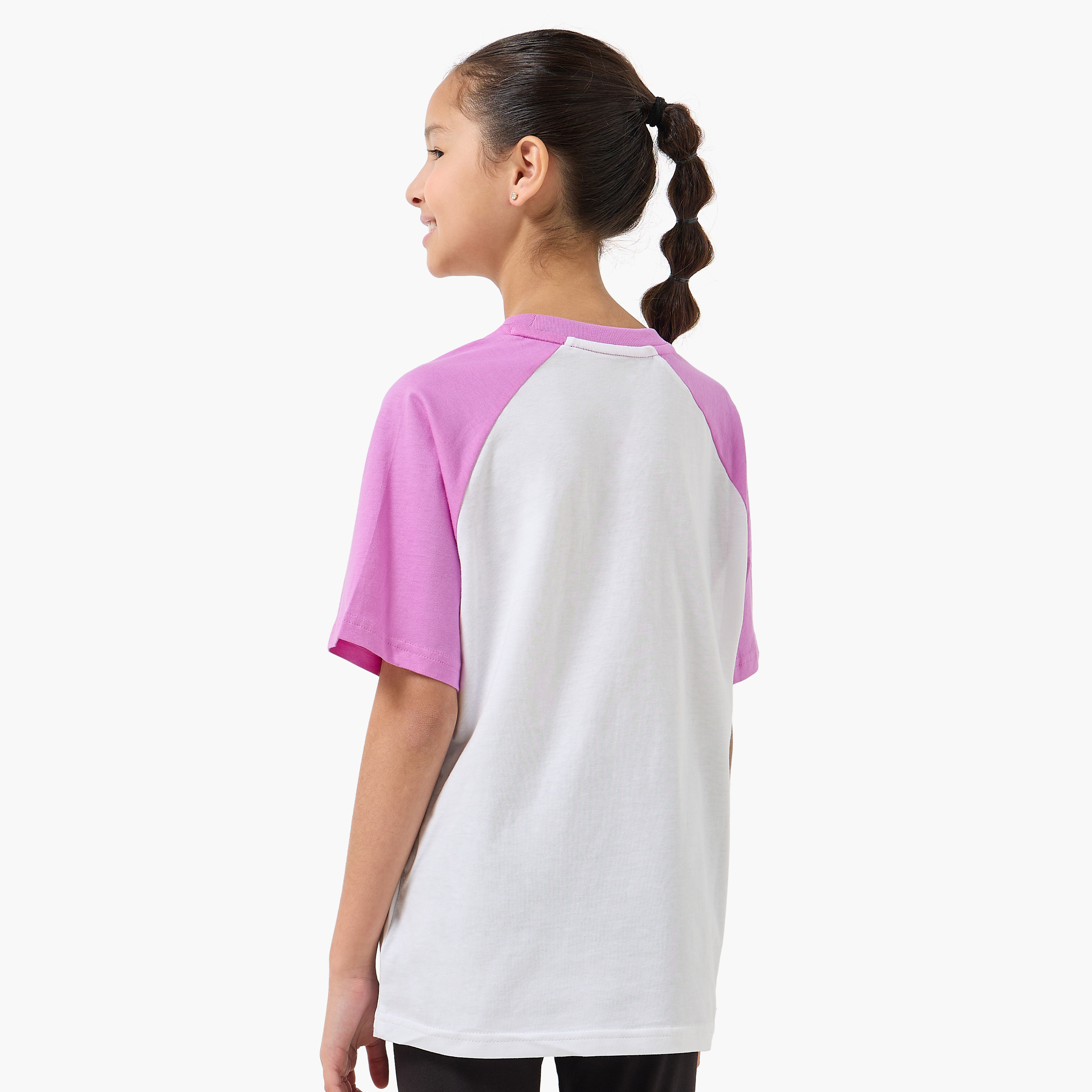 Puma Crew Neck Short Sleeves T-shirt with Logo Print-girls-clothing-tshirts-image-3