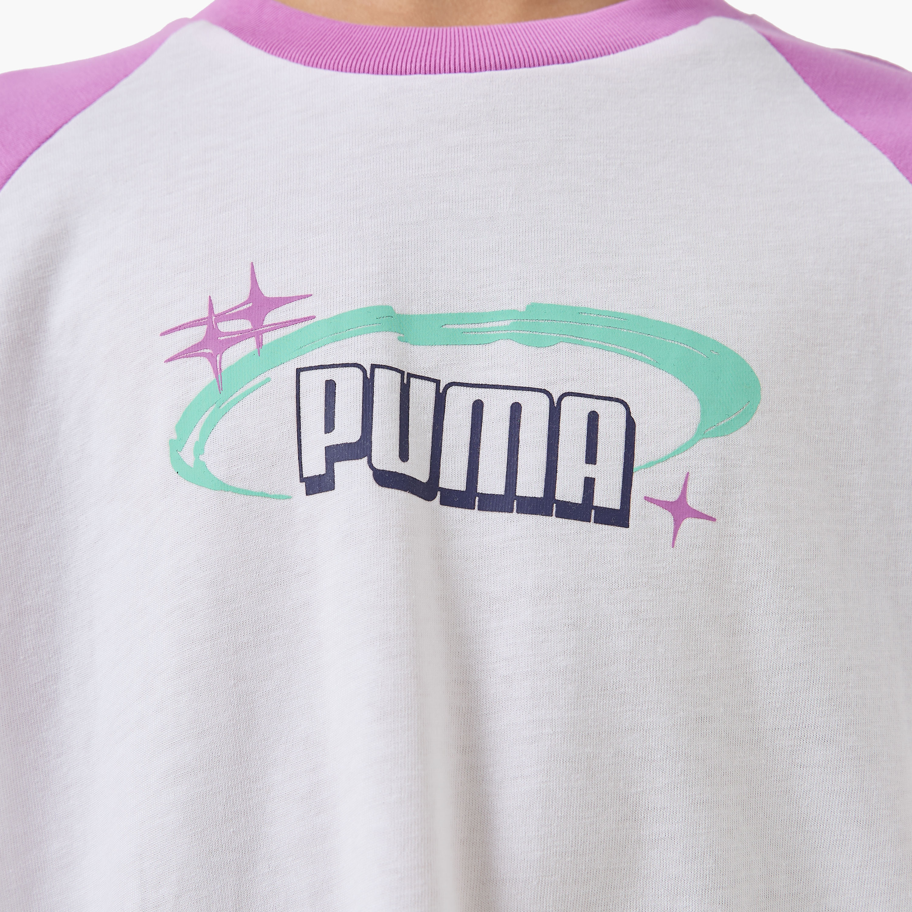 Puma Crew Neck Short Sleeves T-shirt with Logo Print-girls-clothing-tshirts-image-5