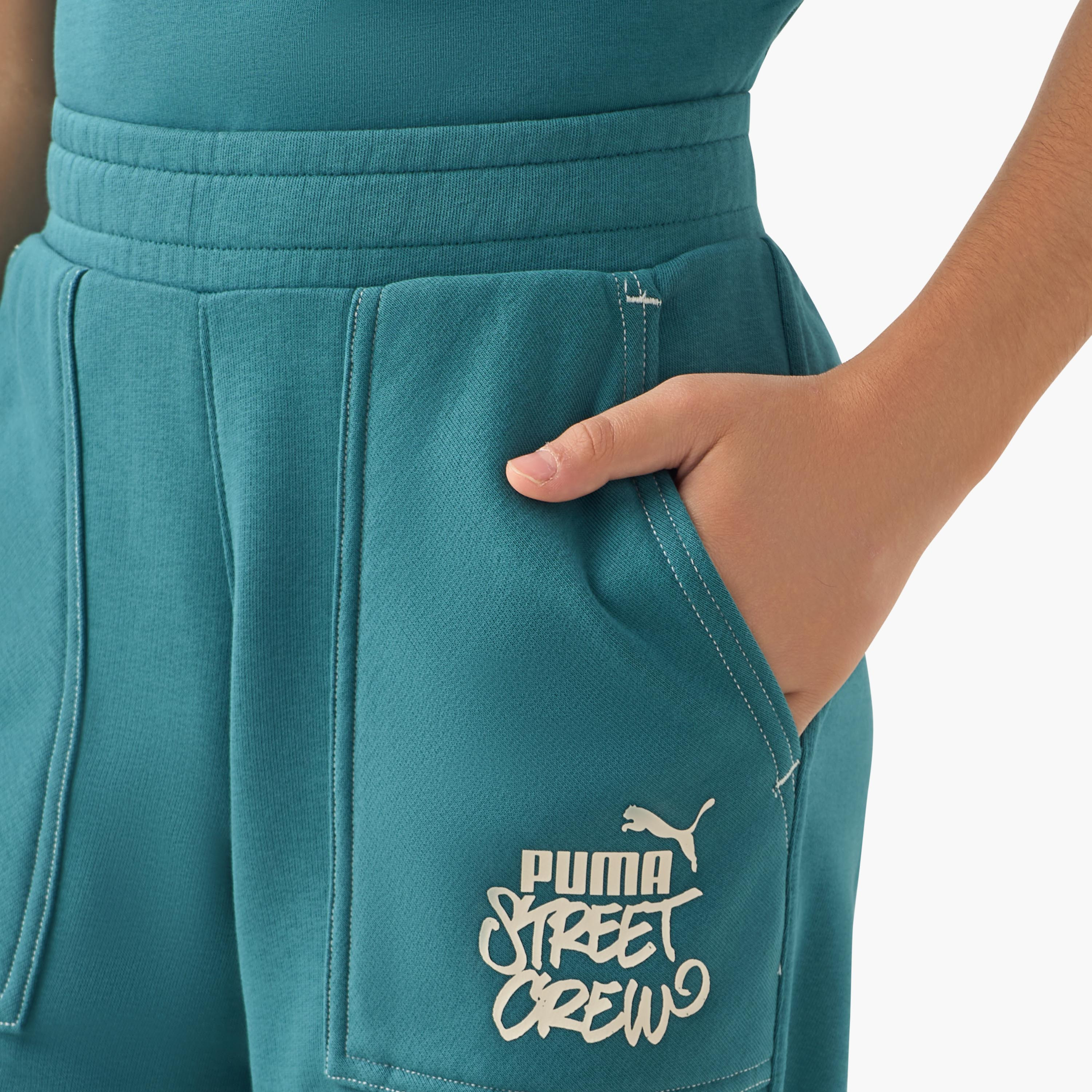 PUMA Elasticated Waist Joggers with Logo Print-boys-clothing-bottoms-joggersandtrackpants-image-4