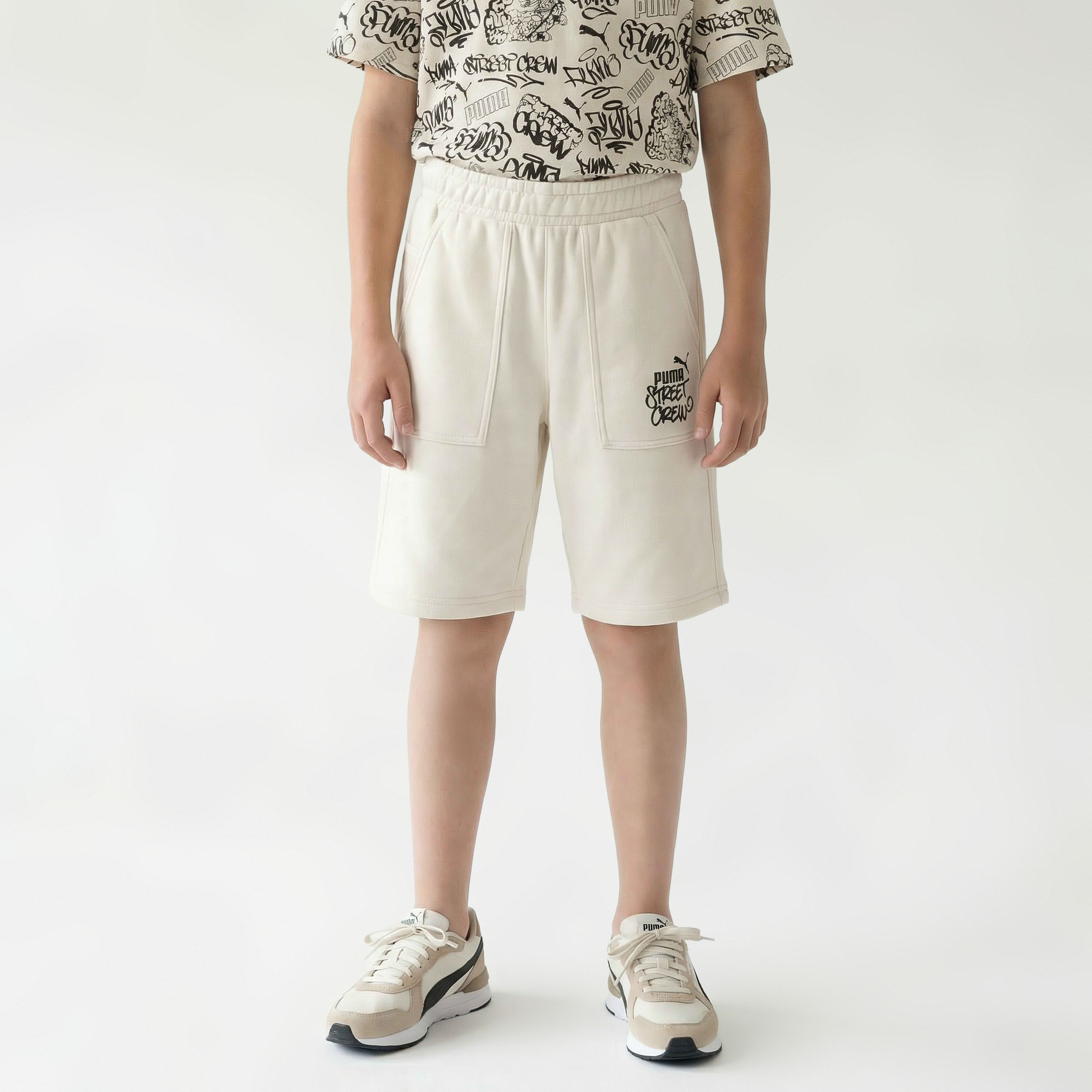 Puma Elastic Waist Shorts with Print-sports-boys-clothing-bottoms-shorts-image-1