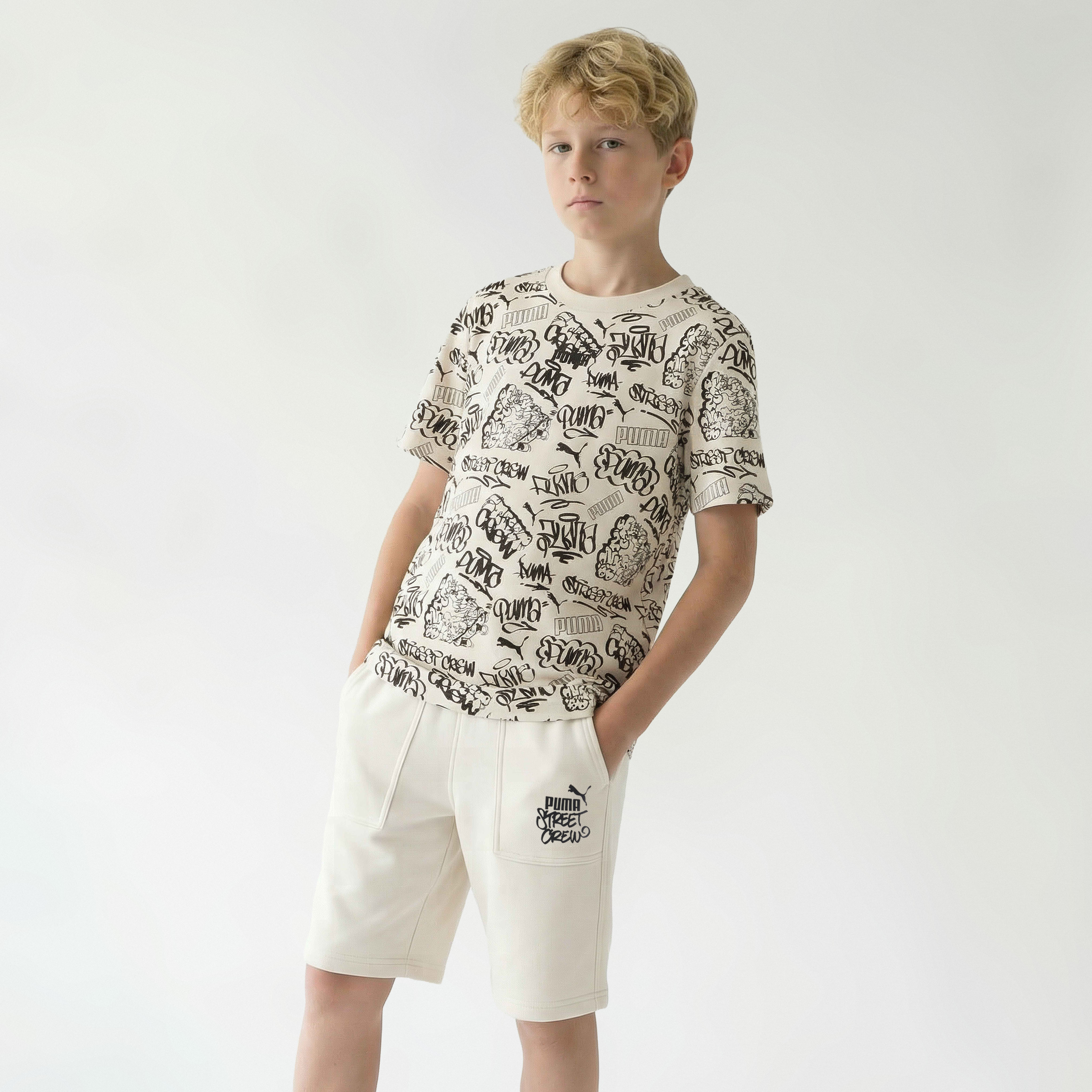 Puma Elastic Waist Shorts with Print-sports-boys-clothing-bottoms-shorts-image-5