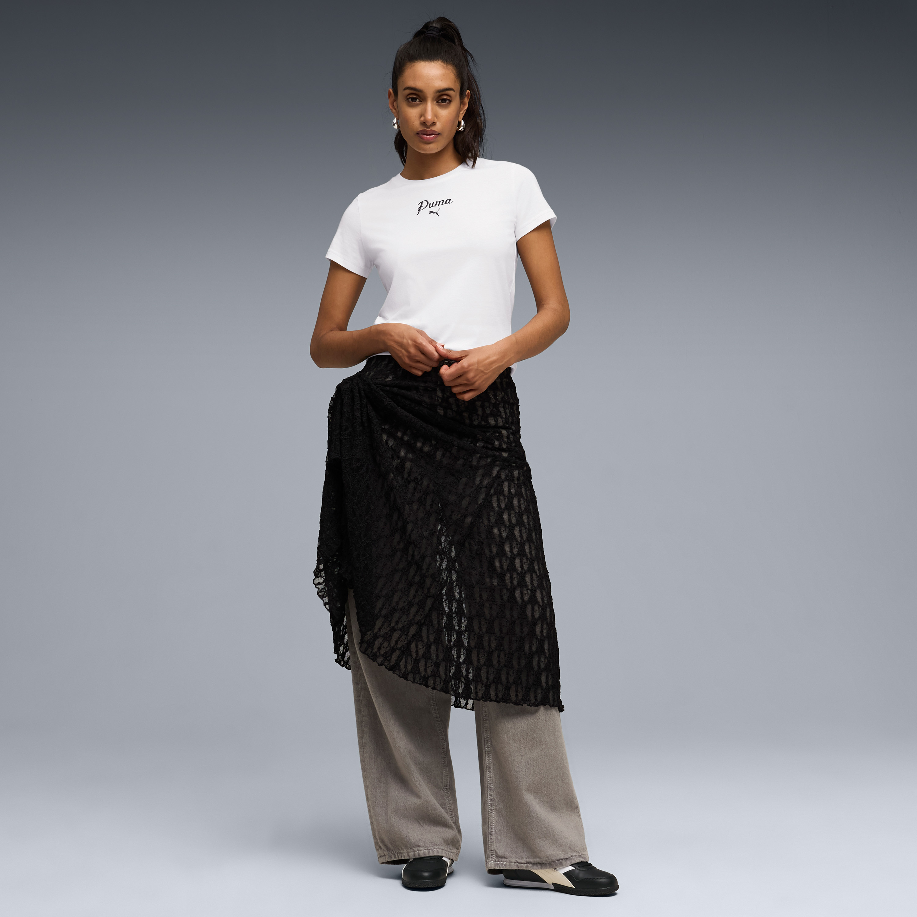 بوما - تيشيرت نسائي أساسي ياقة دائرية مزخرف  سكريبت-sports-women-clothing-tshirtsandvests-image-2