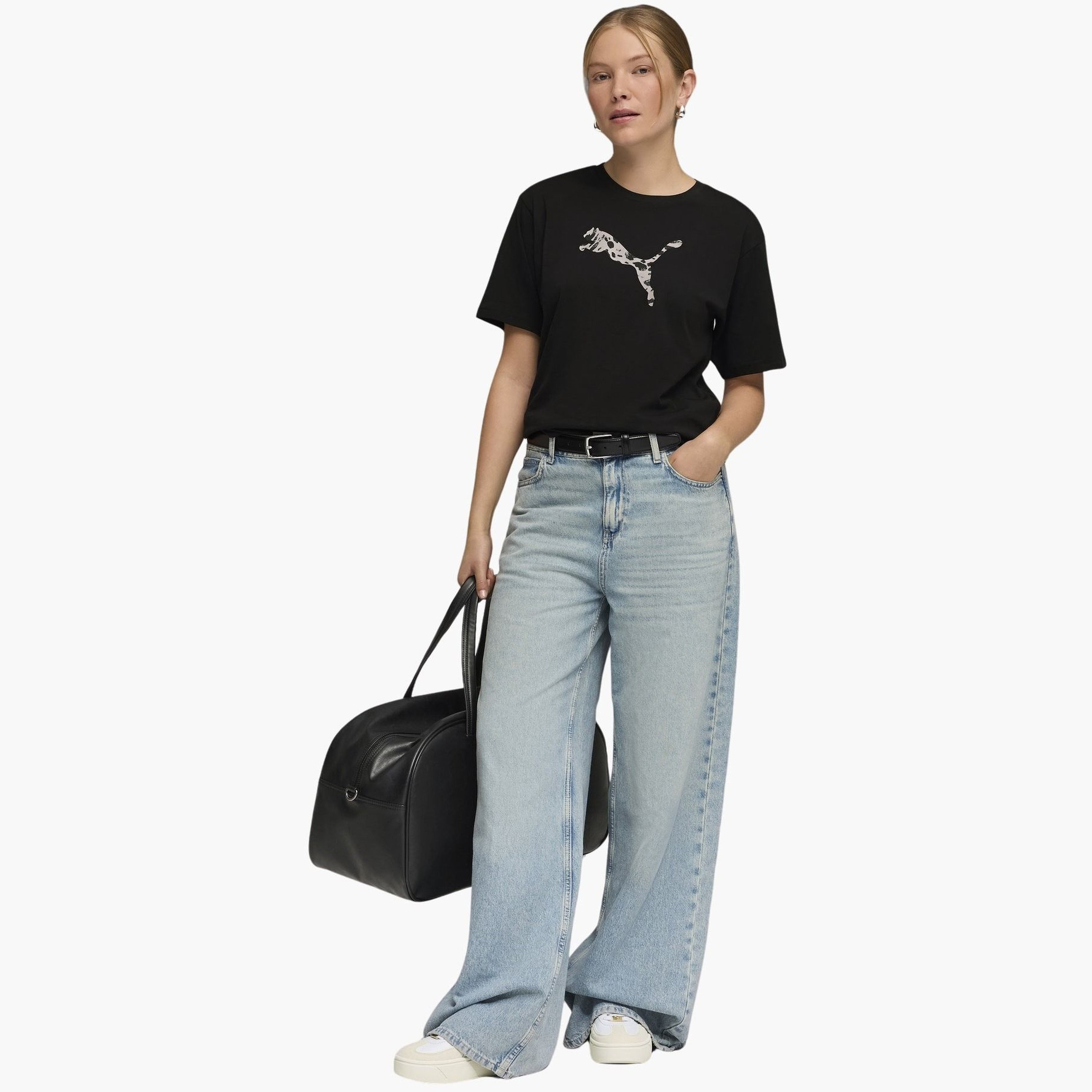 بوما - تيشيرت نسائي يومي بأكمام قصيرة برسومات حيوانات-women-clothing-tshirts-image-2