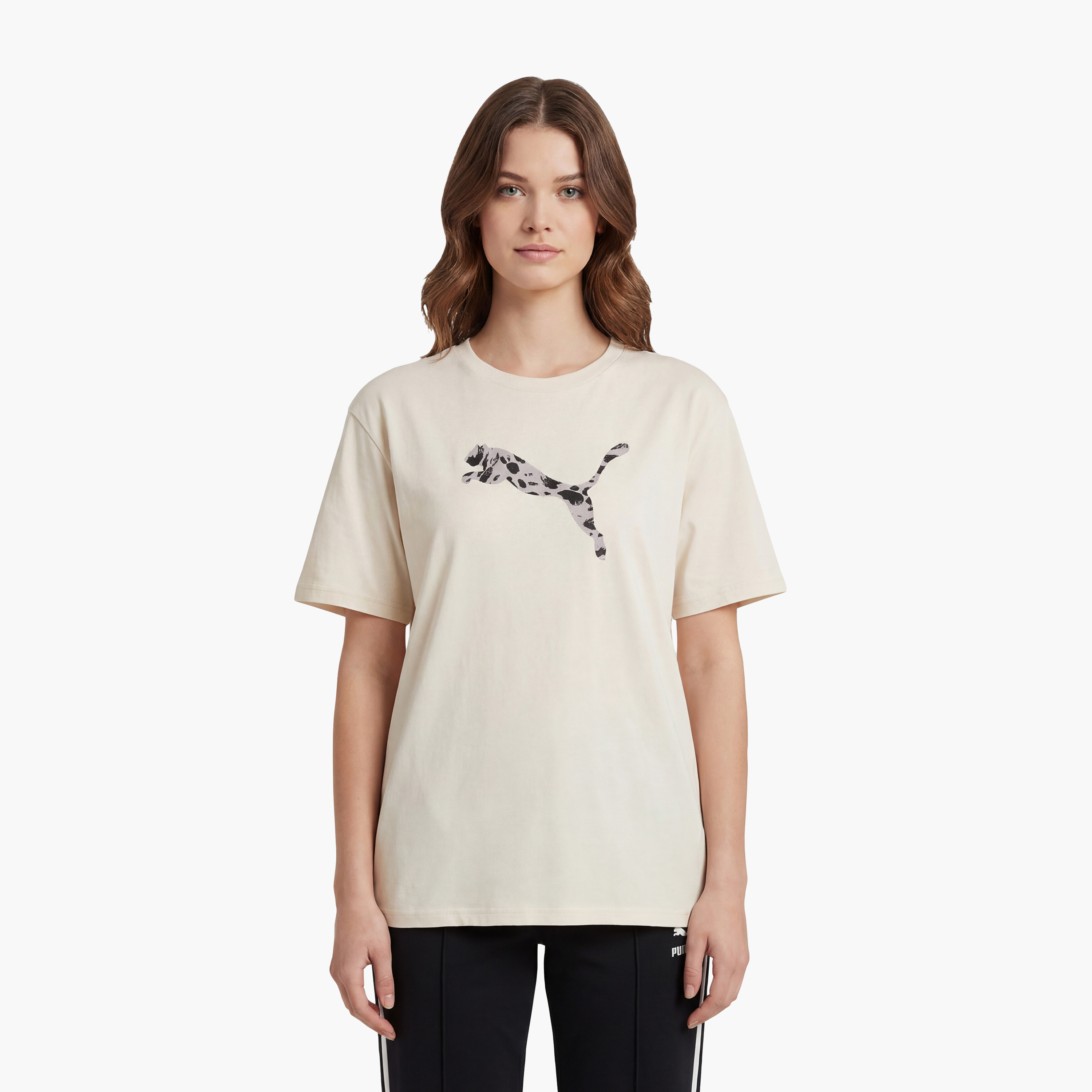 بوما - تيشيرت نسائي يومي بأكمام قصيرة برسومات حيوانات-women-clothing-tshirts-image-6