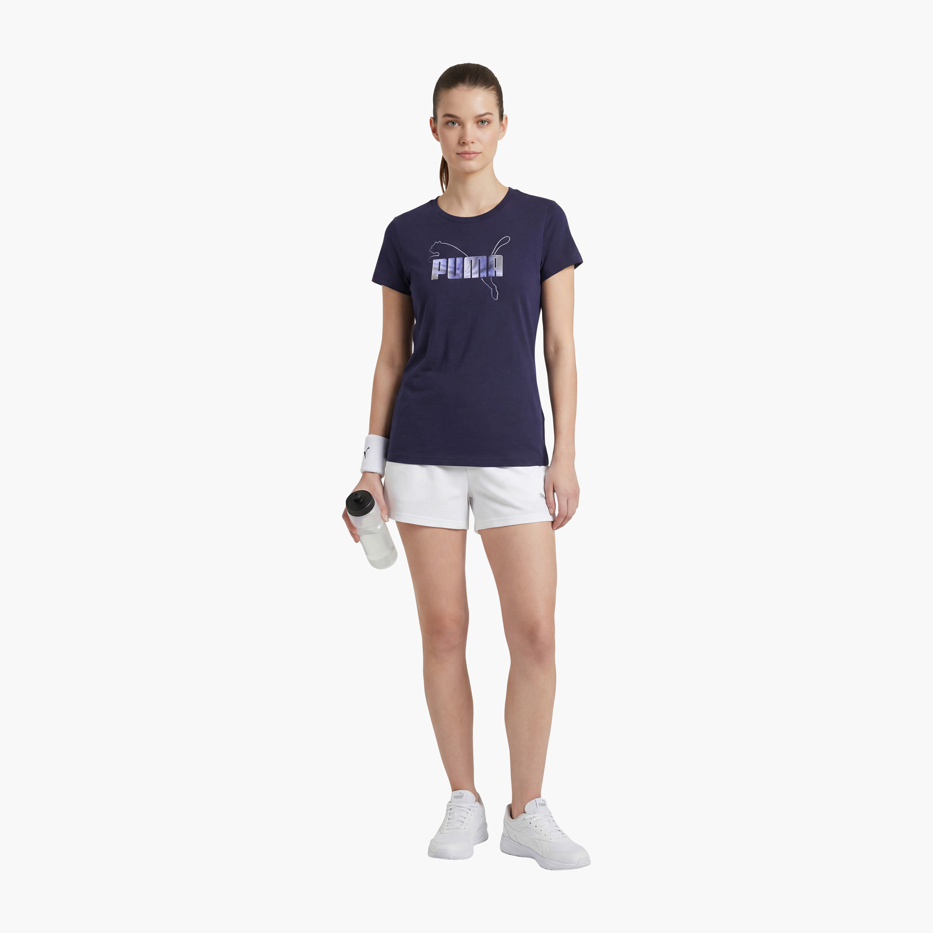 Puma Women ESS LOGO LAB Metallic Short Sleeves Tee-women-clothing-tshirts-image-2